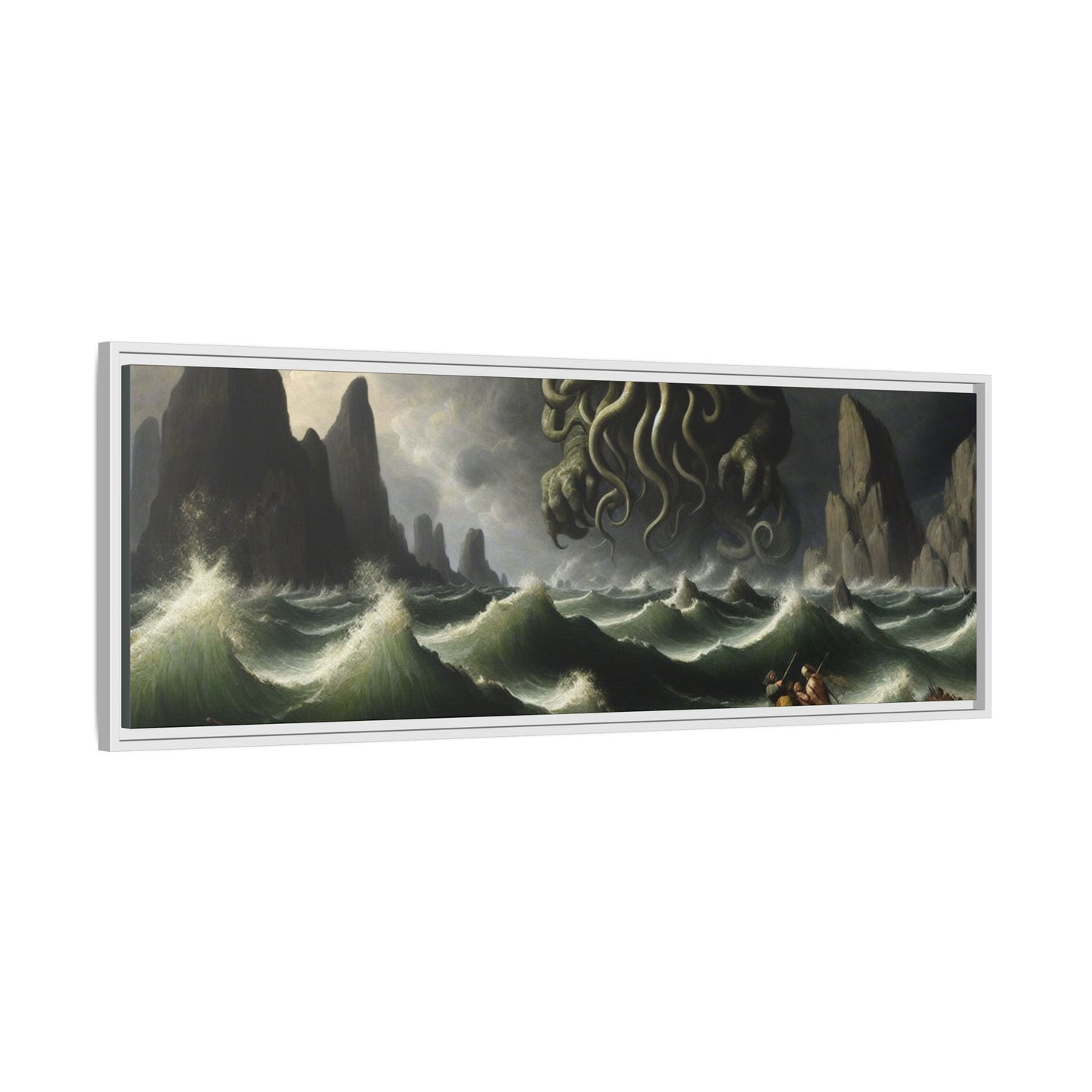 Cthulhu in the Storm Canvas, Framed (Multi-color)