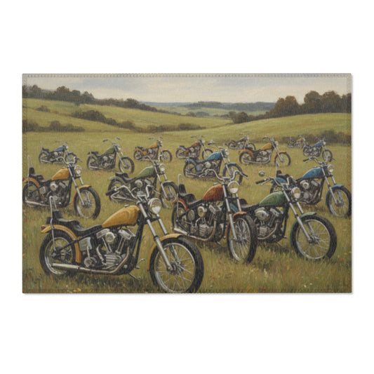 Wild Motorcycles Area Rug - HORIZONTAL