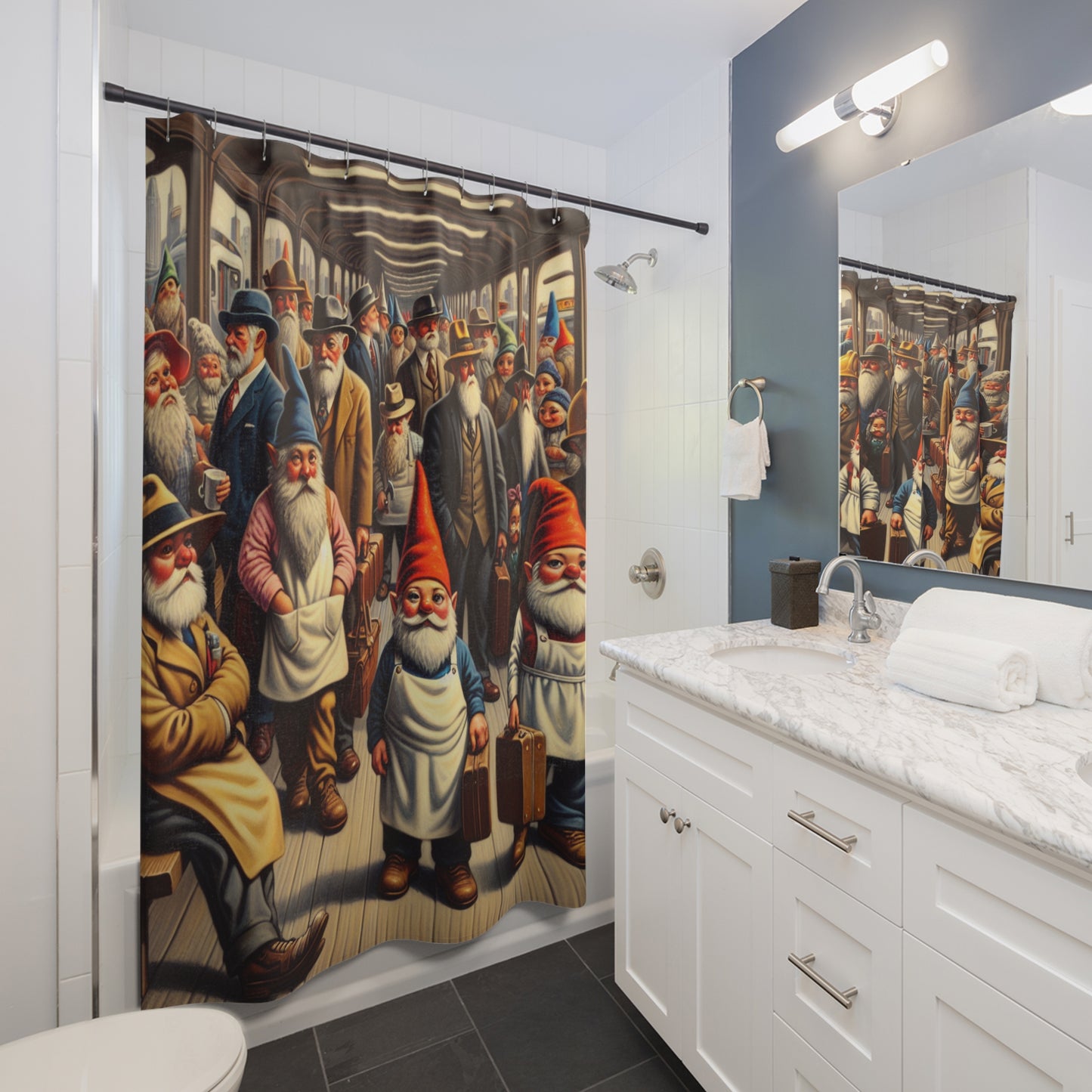 The Gnome-mute Home Shower Curtain