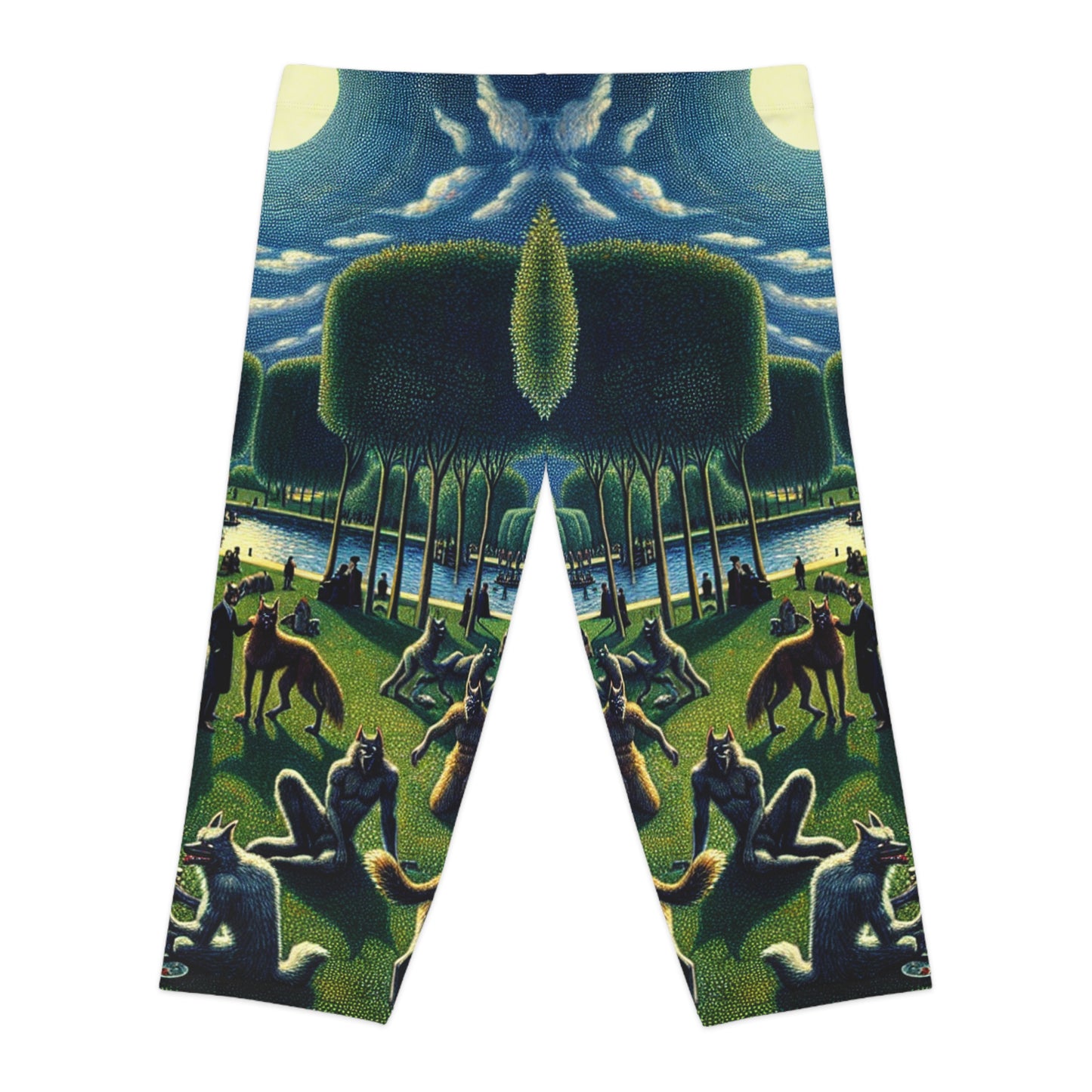Werewolves at the Waterfront Capri Leggings