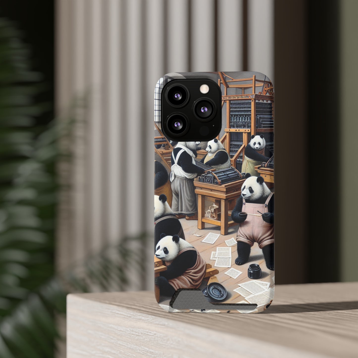 Printing Pandamonium Phone Case with Card Holder - IPHONE