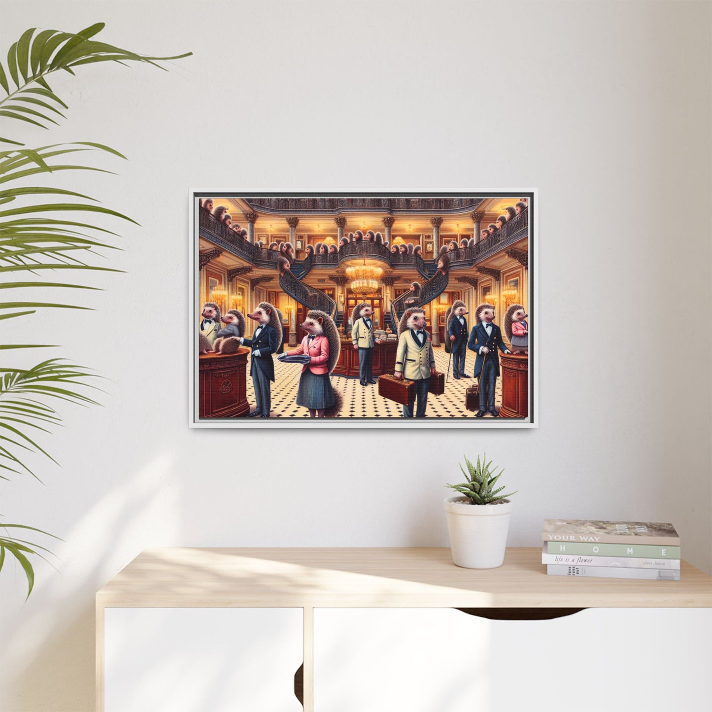 Hedgehog Hotel Canvas, Framed (Multi-color)