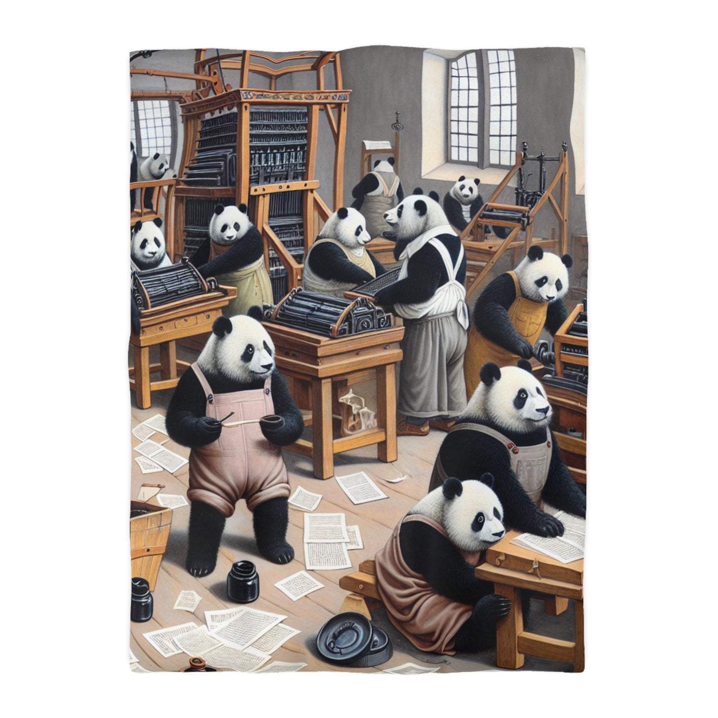 Printing Pandamonium Microfiber Duvet Cover