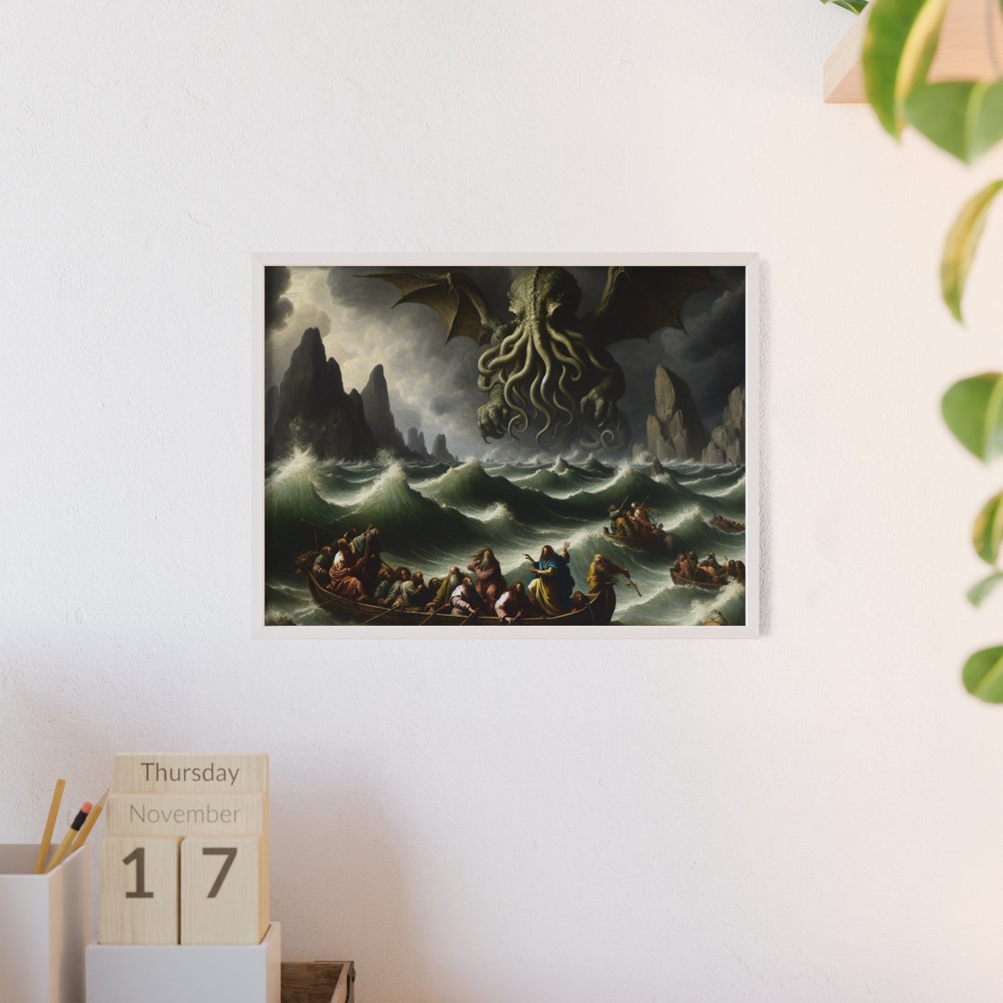 Framed Cthulhu in the Storm Poster