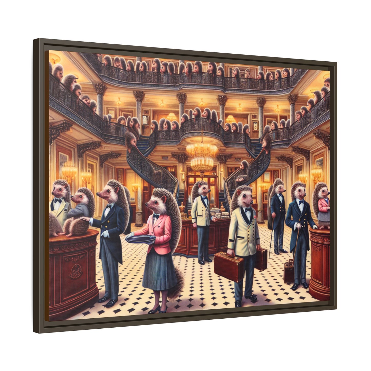 Hedgehog Hotel Canvas, Framed (Multi-color)