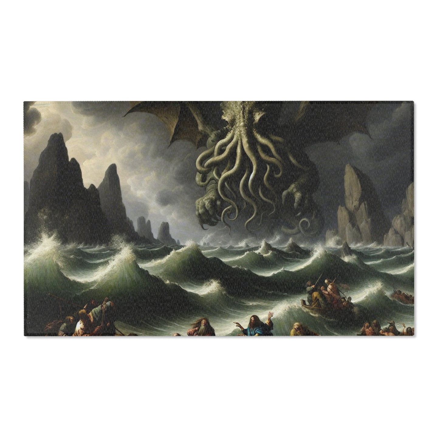 Cthulhu in the Storm Area Rug - HORIZONTAL