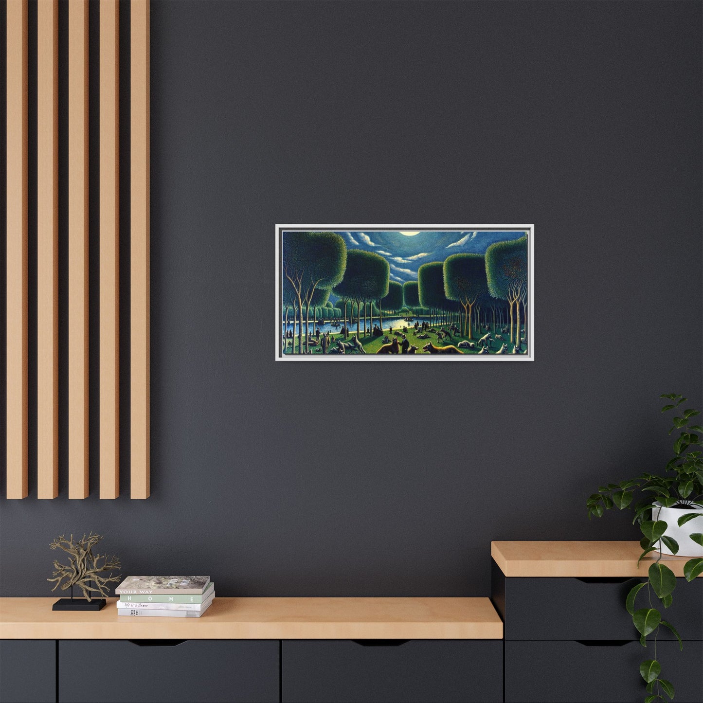 Werewolves at the Waterfront Canvas, Framed (Multi-color)