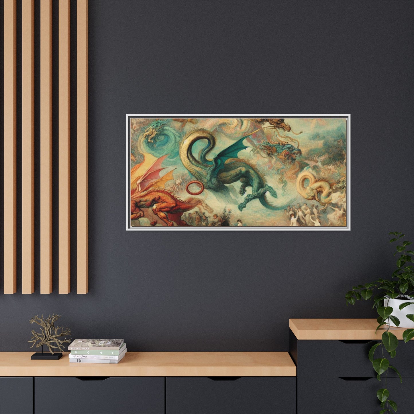 Degas Dreams of Dragons Canvas, Framed (Multi-color)