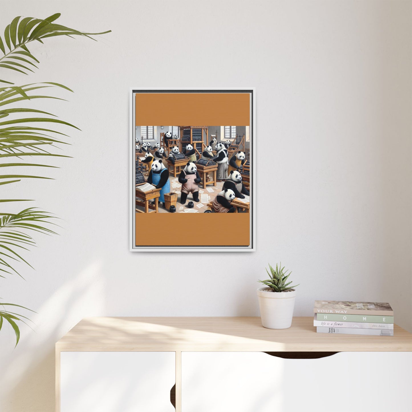 Printing Pandamonium Canvas, Framed (Multi-color)