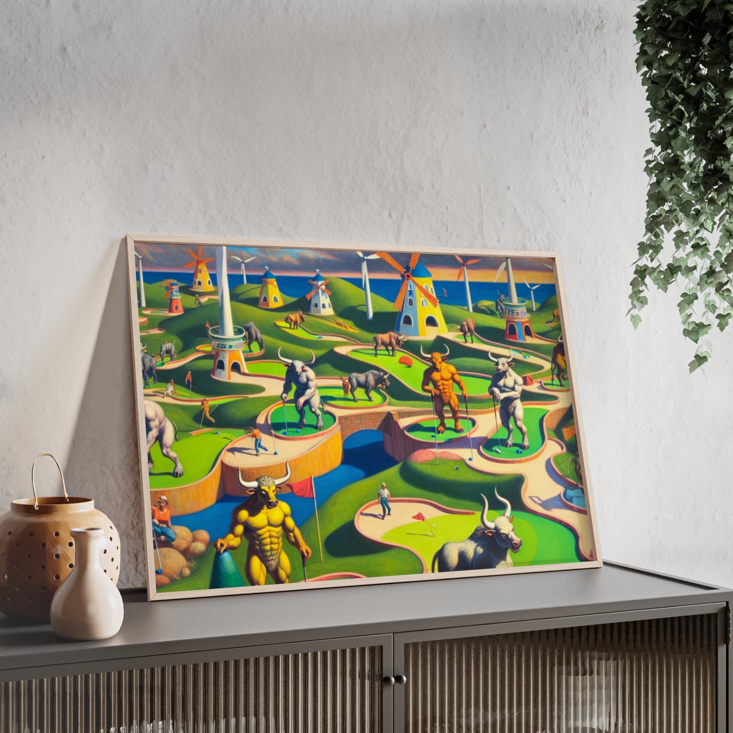 Framed Mini-taur Golf Poster