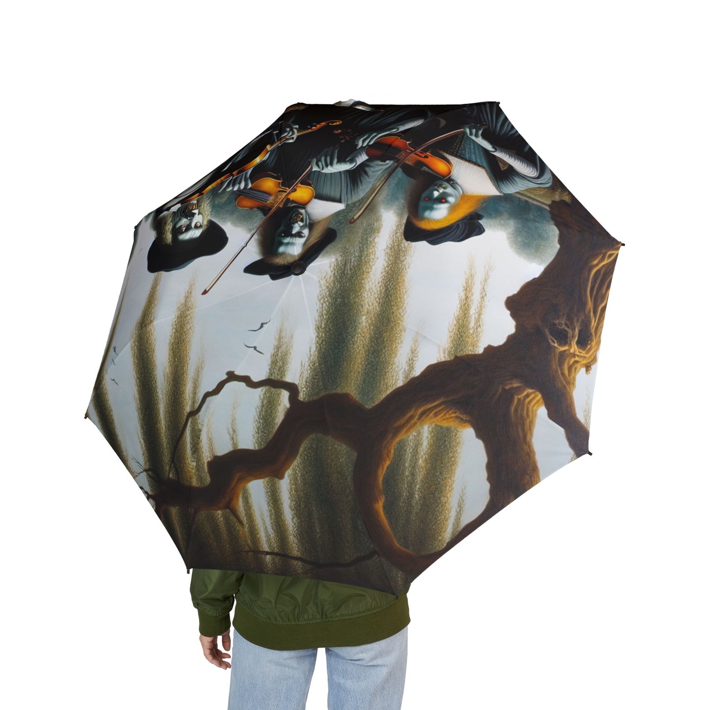 Vermeer's Vampire Violinists Semi-Automatic Foldable Umbrella