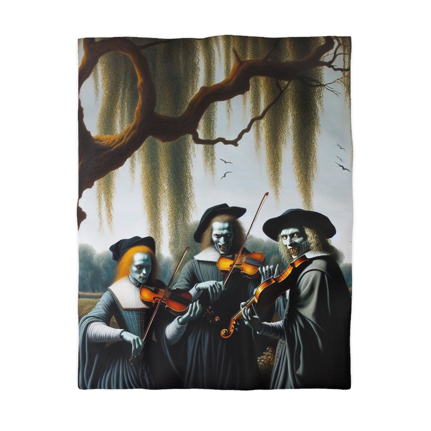 Vermeer's Vampire Violinists Microfiber Duvet Cover
