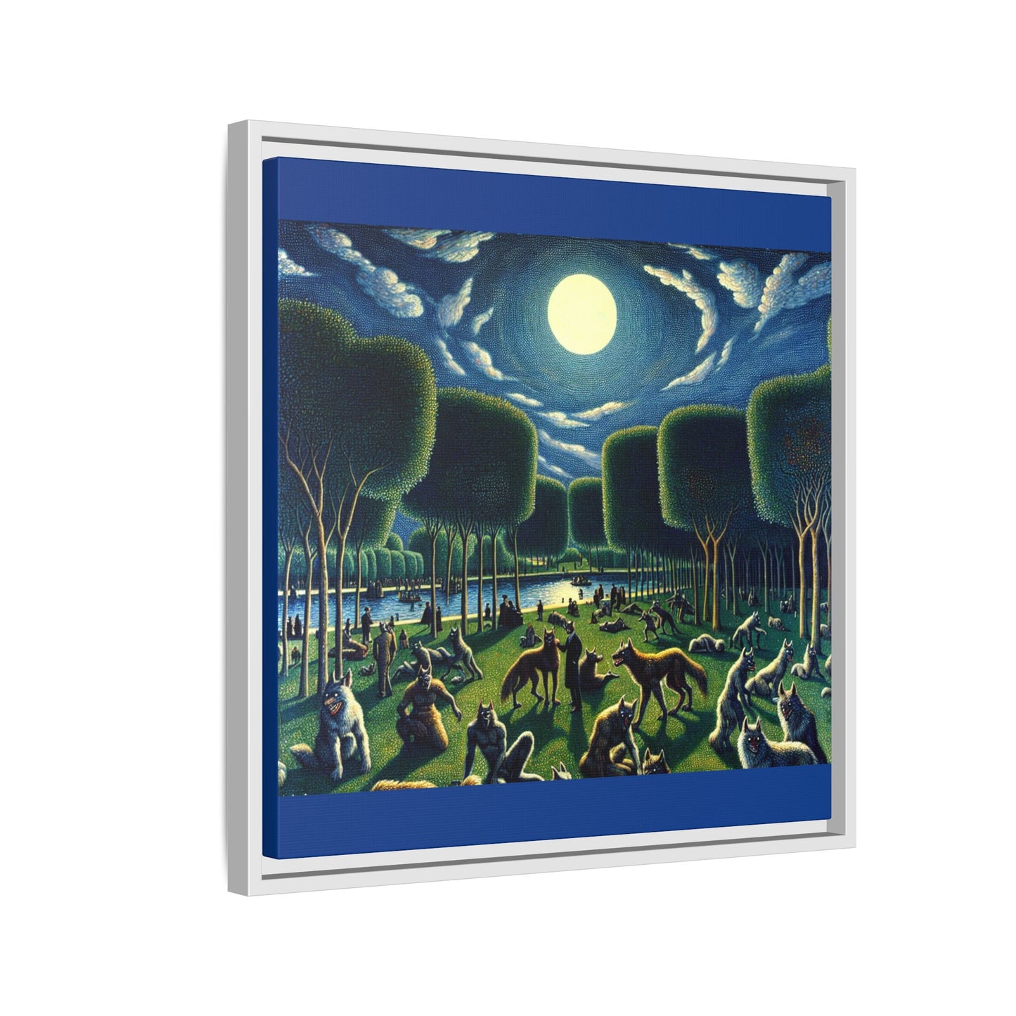 Werewolves at the Waterfront Canvas, Framed (Multi-color)