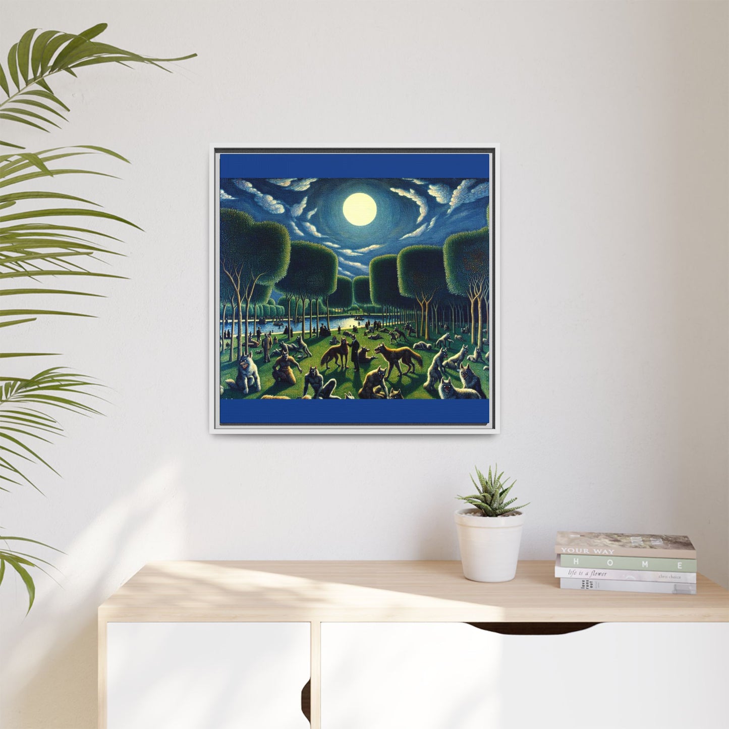 Werewolves at the Waterfront Canvas, Framed (Multi-color)