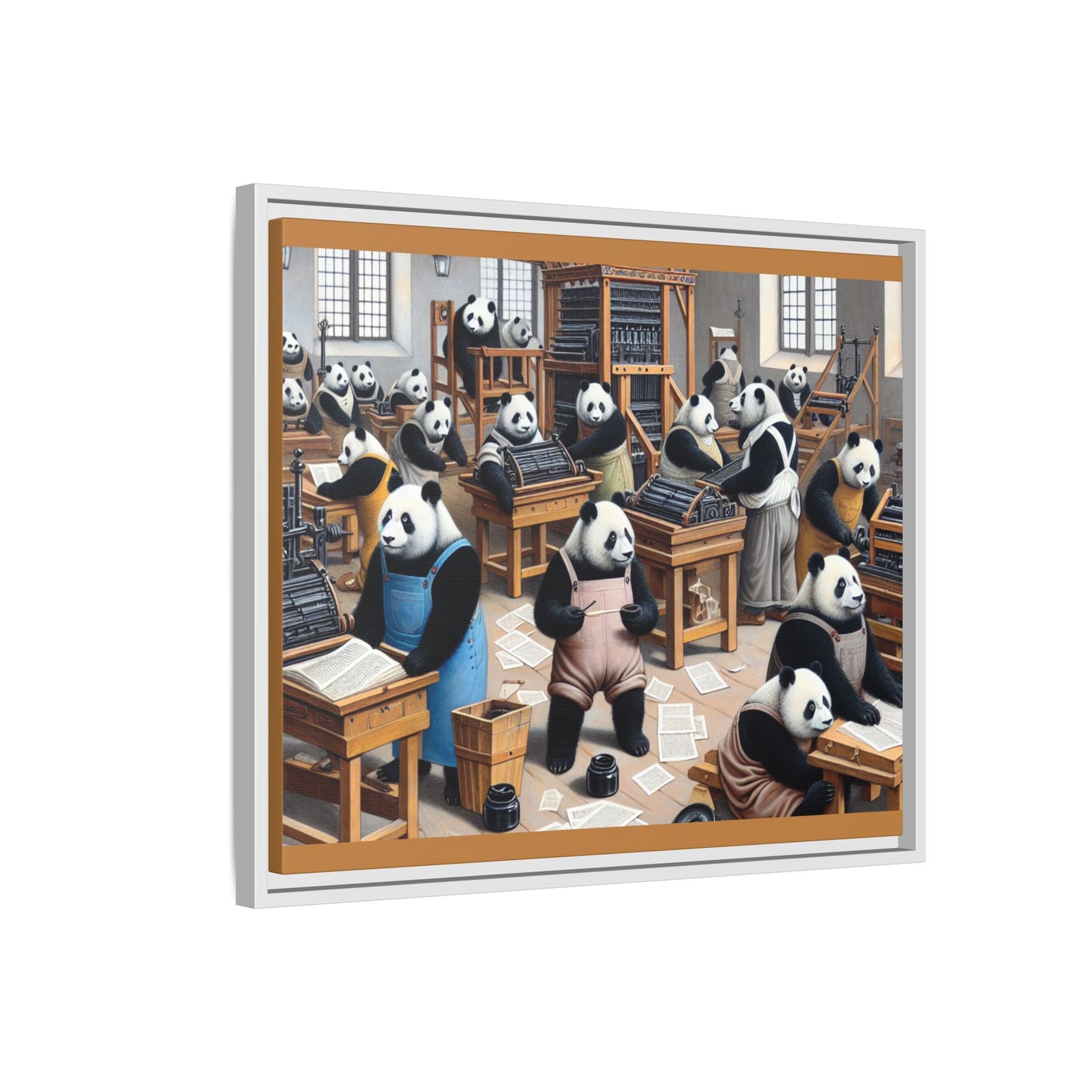 Printing Pandamonium Canvas, Framed (Multi-color)
