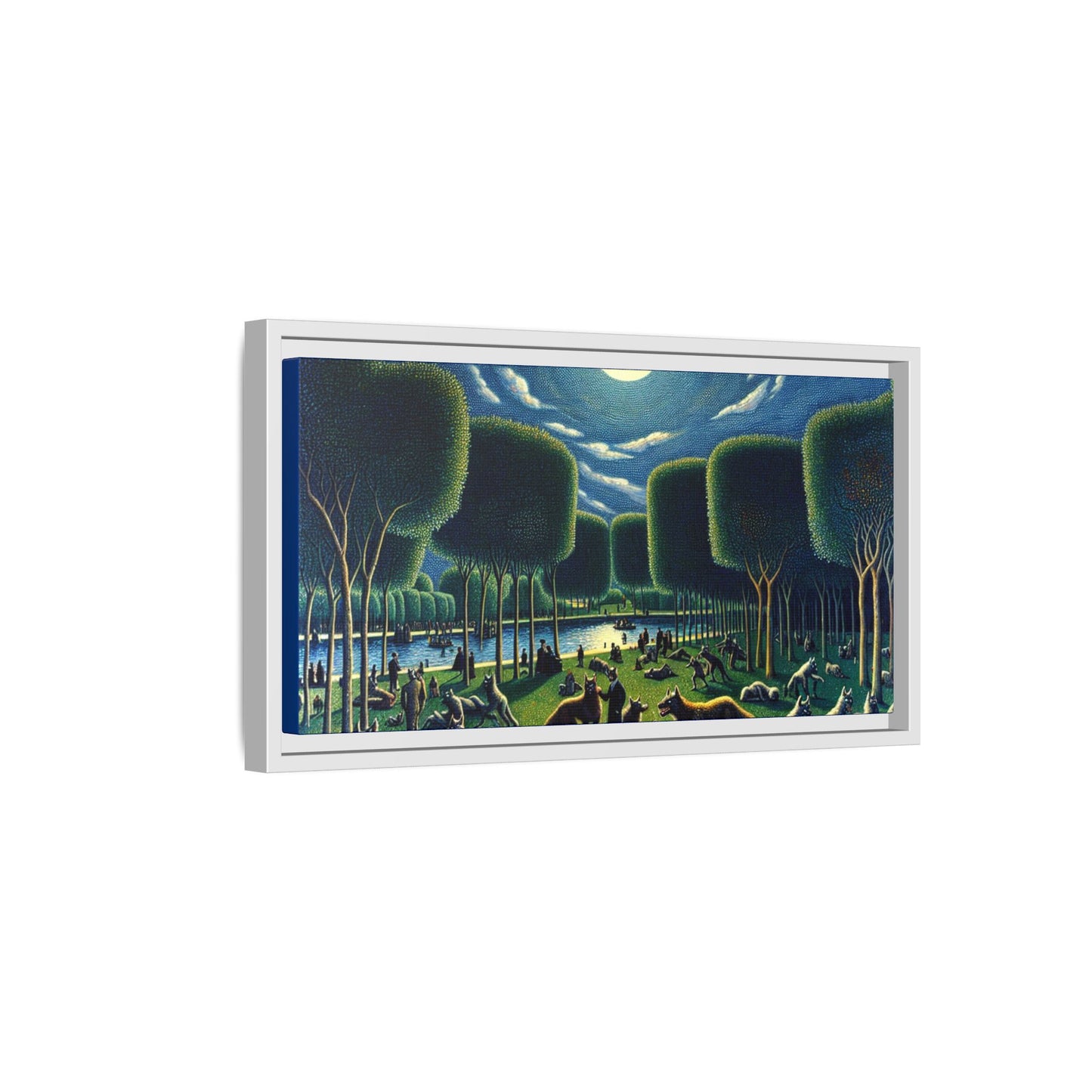 Werewolves at the Waterfront Canvas, Framed (Multi-color)