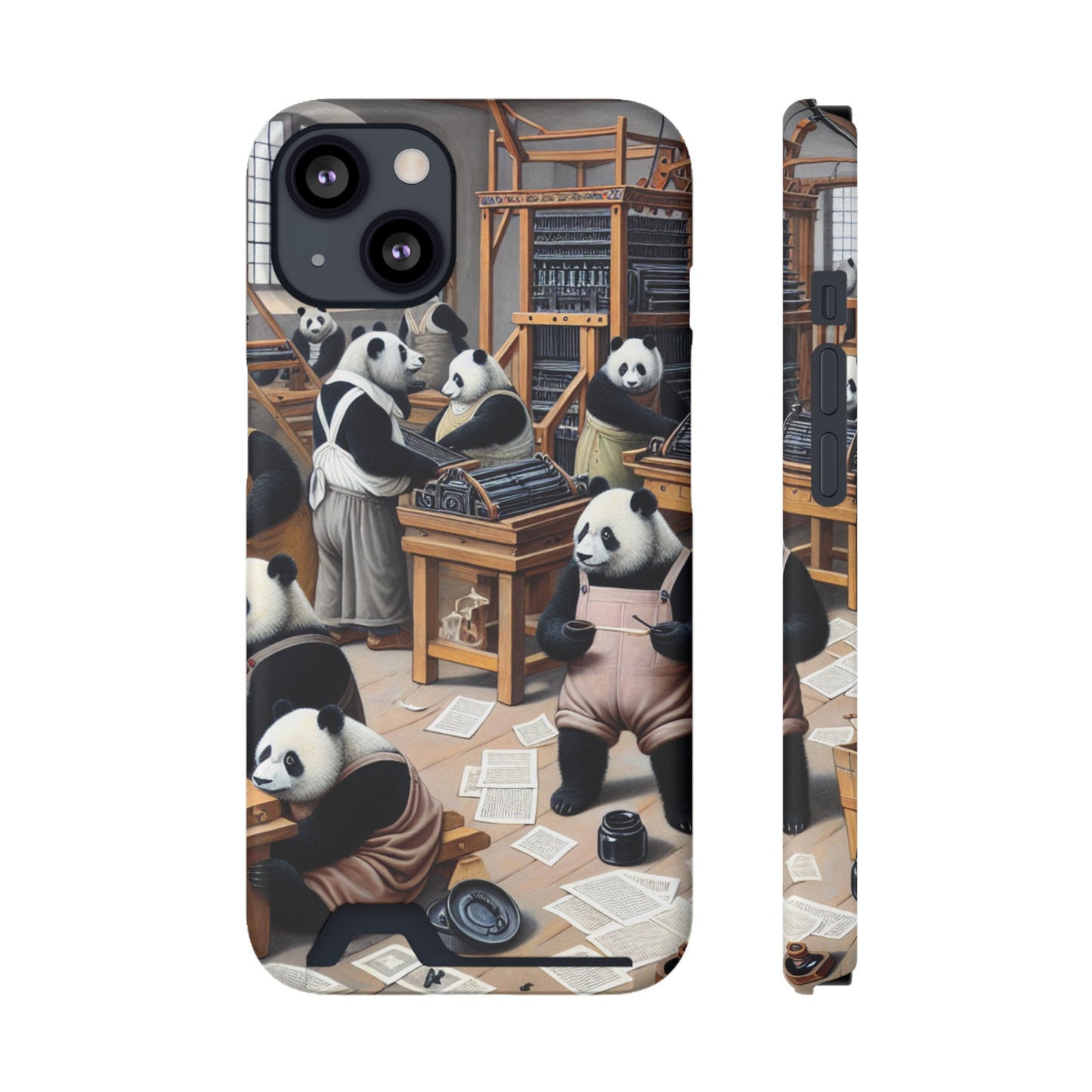 Printing Pandamonium Phone Case with Card Holder - IPHONE