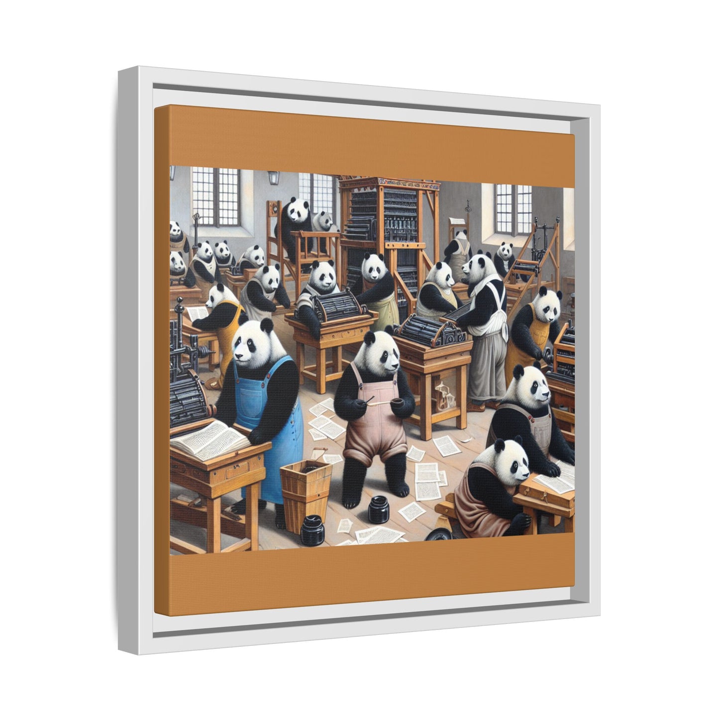 Printing Pandamonium Canvas, Framed (Multi-color)