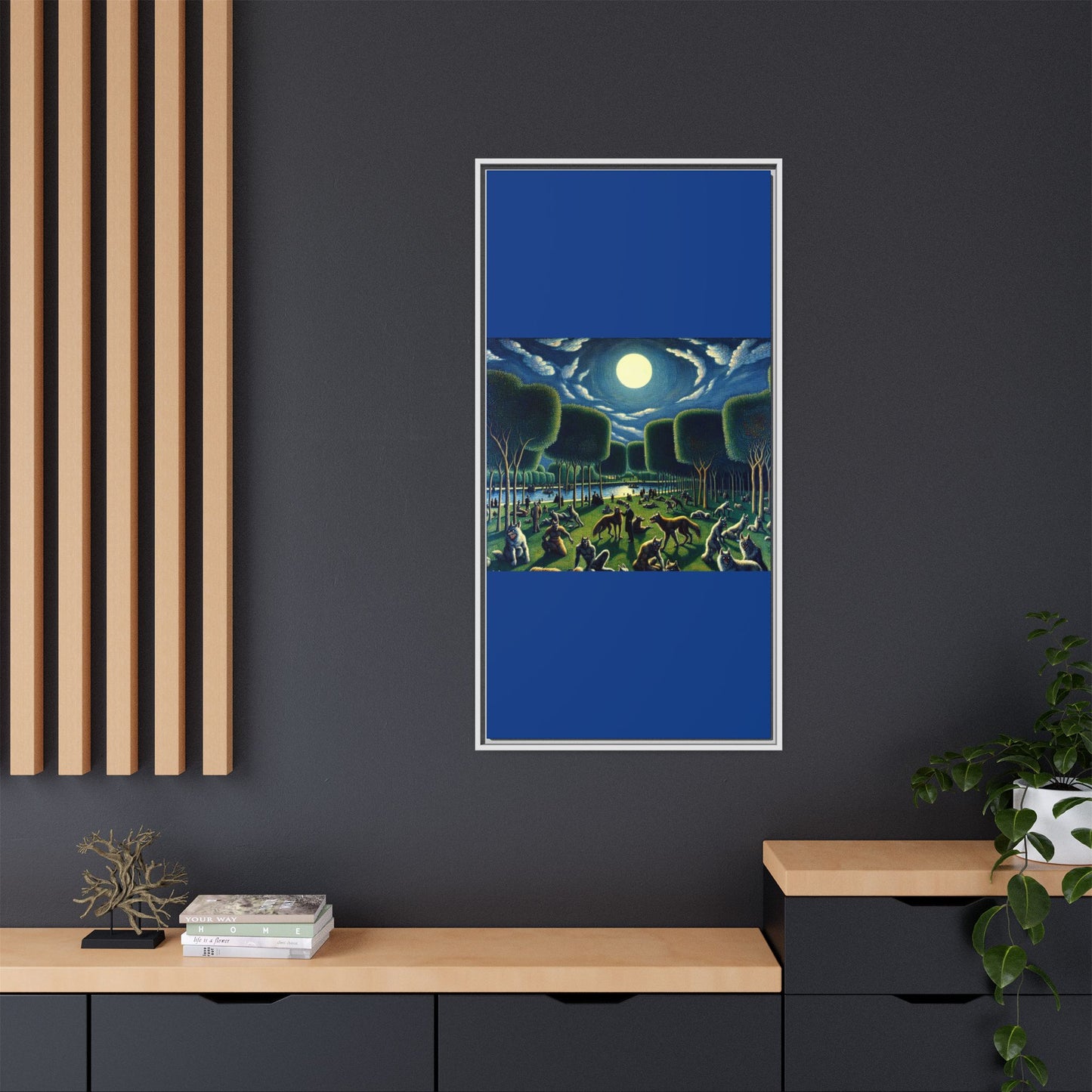 Werewolves at the Waterfront Canvas, Framed (Multi-color)