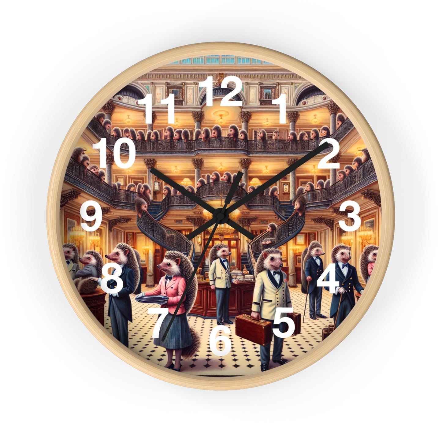 Hedgehog Hotel Wall Clock