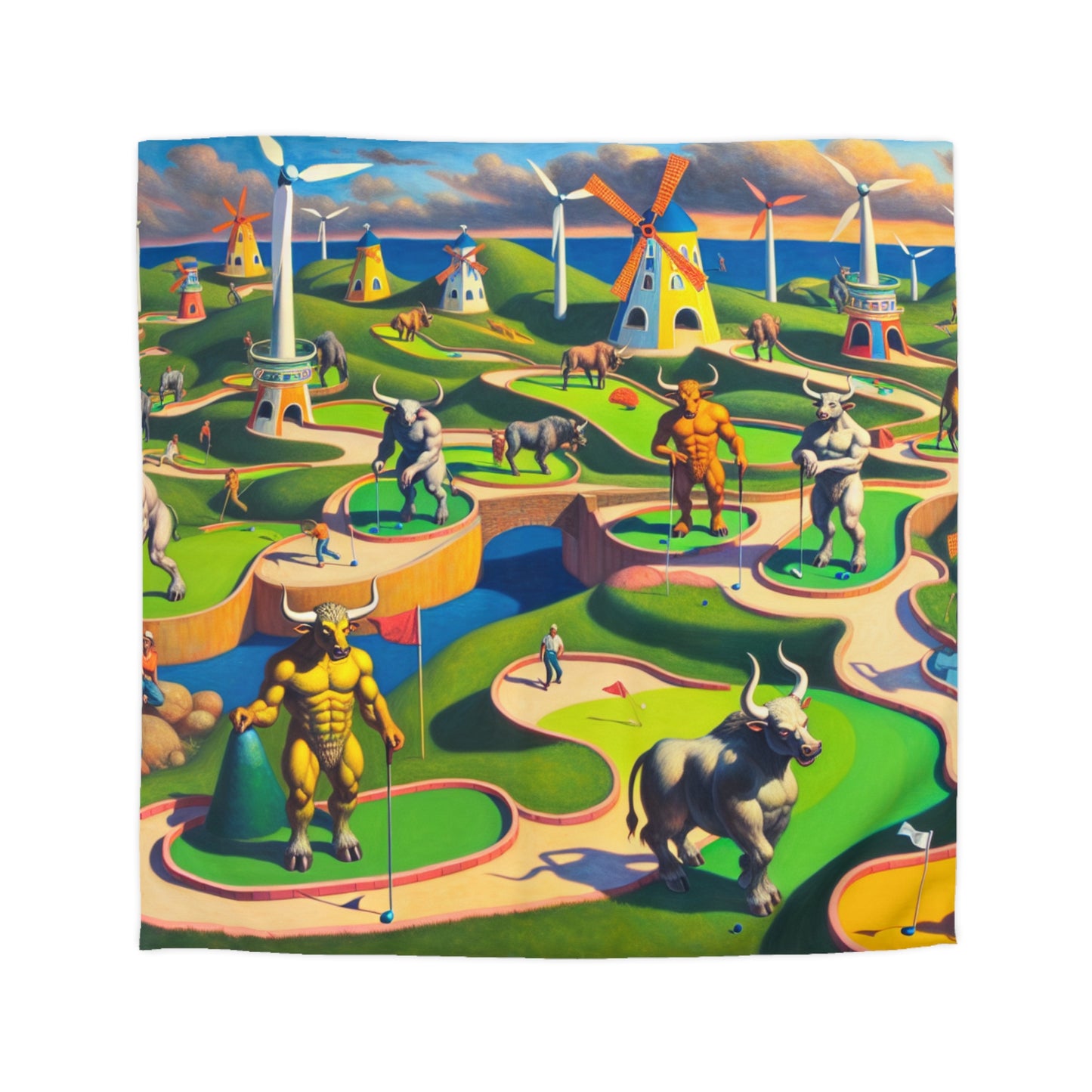 Mini-taur Golf Microfiber Duvet Cover