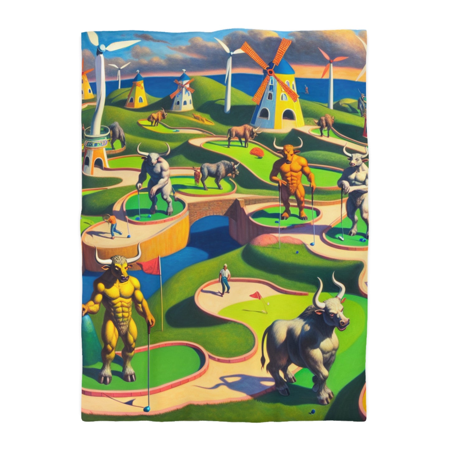 Mini-taur Golf Microfiber Duvet Cover