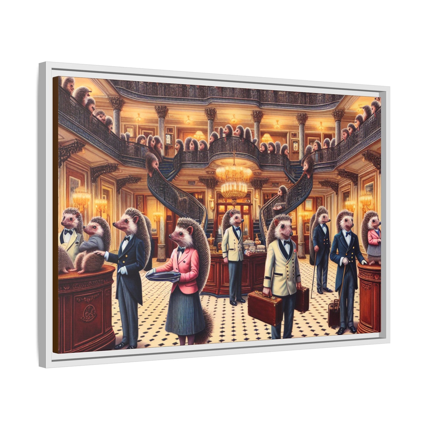 Hedgehog Hotel Canvas, Framed (Multi-color)