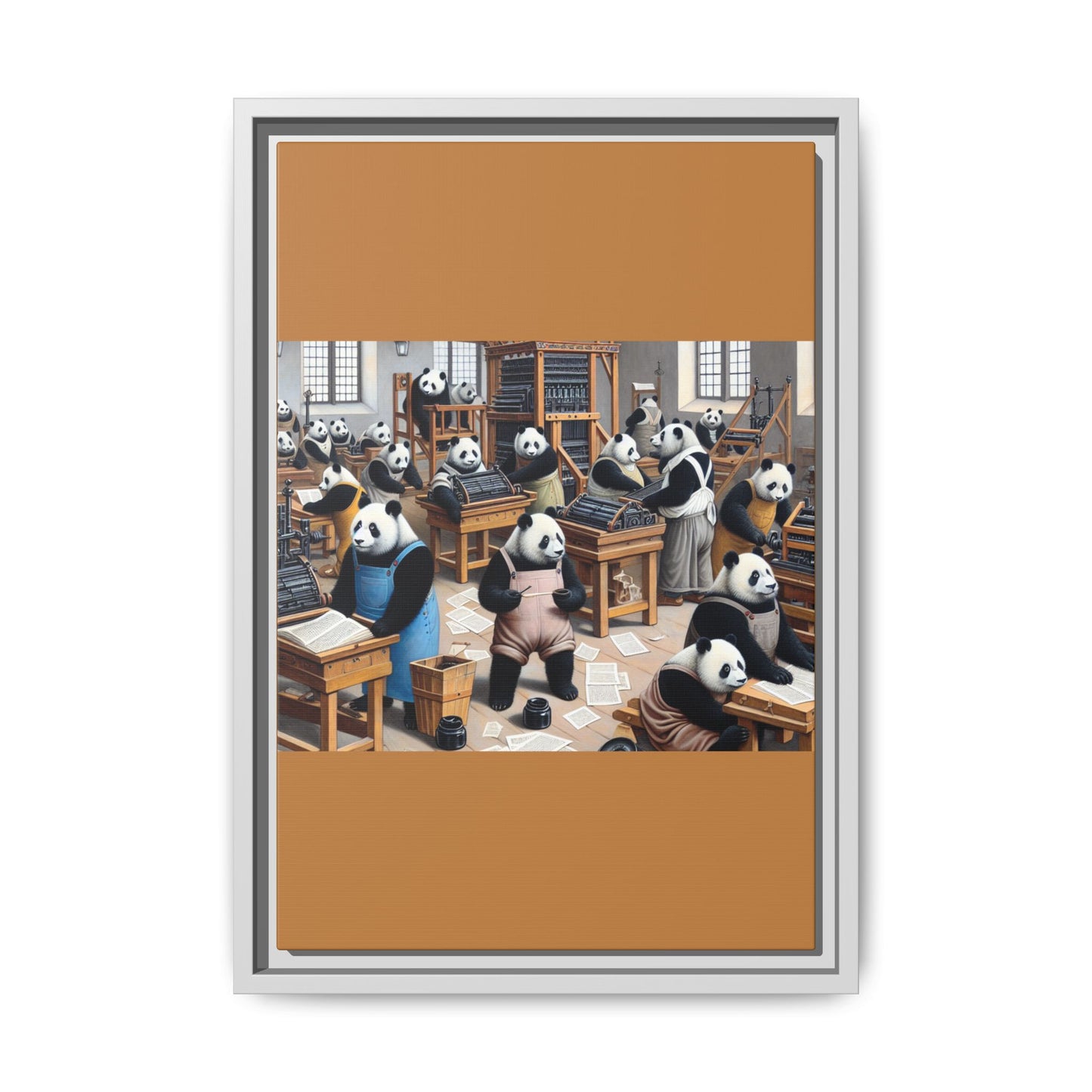 Printing Pandamonium Canvas, Framed (Multi-color)