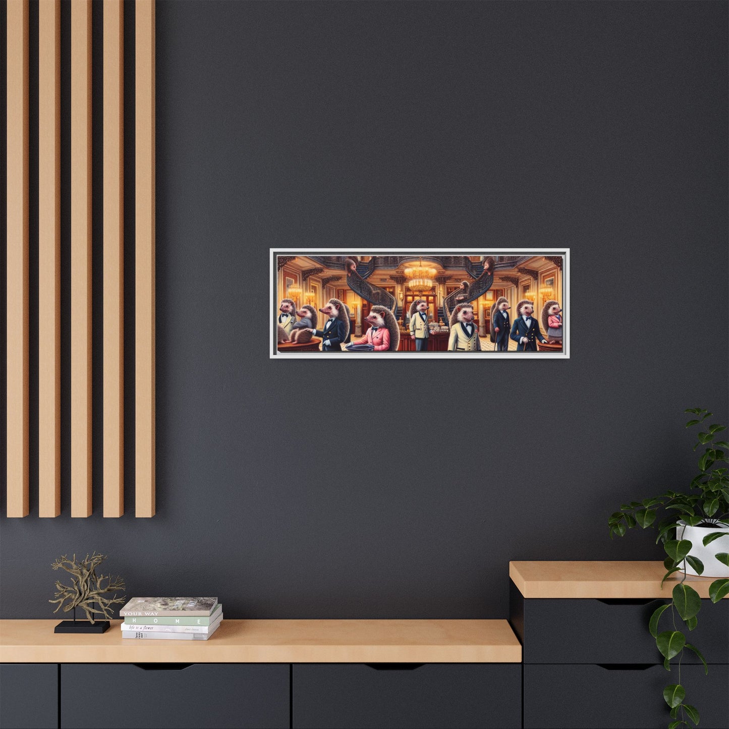 Hedgehog Hotel Canvas, Framed (Multi-color)
