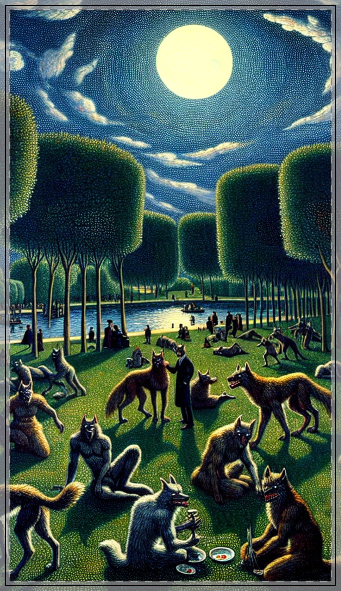 Werewolves at the Waterfront Tablecloth