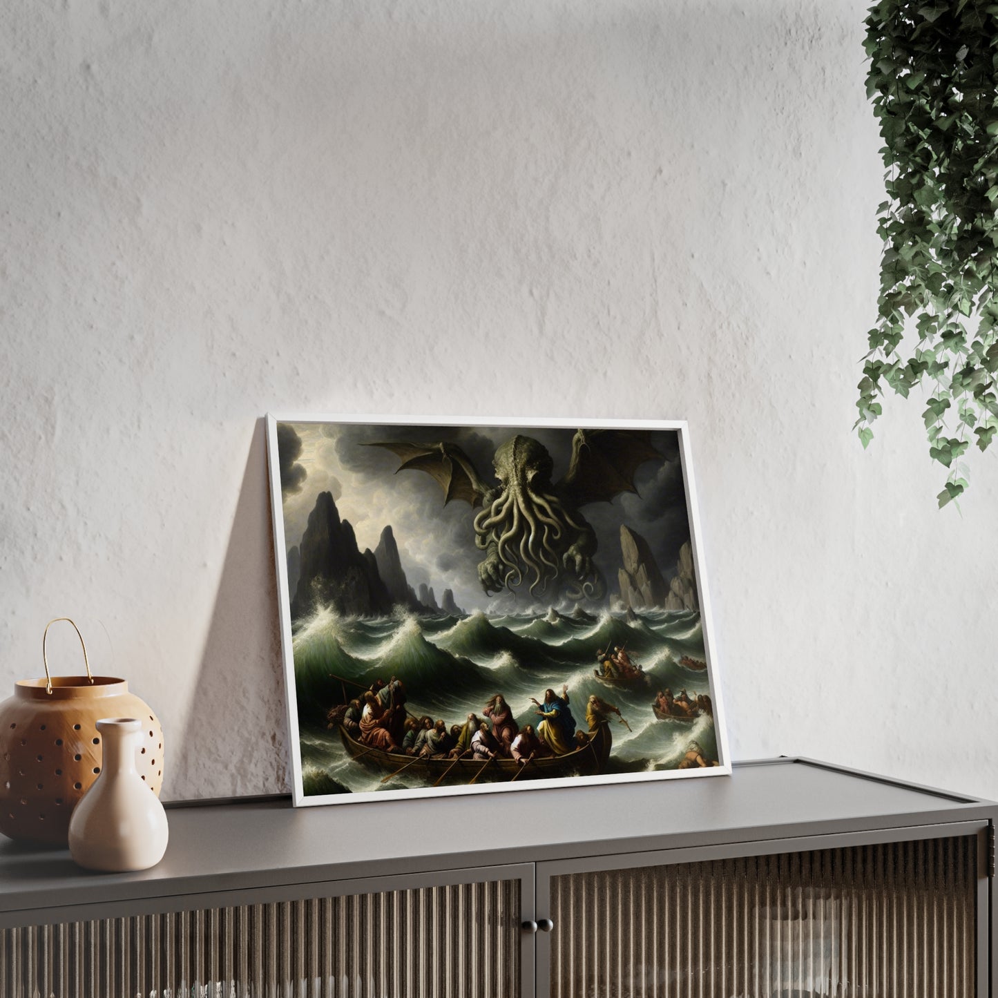 Framed Cthulhu in the Storm Poster
