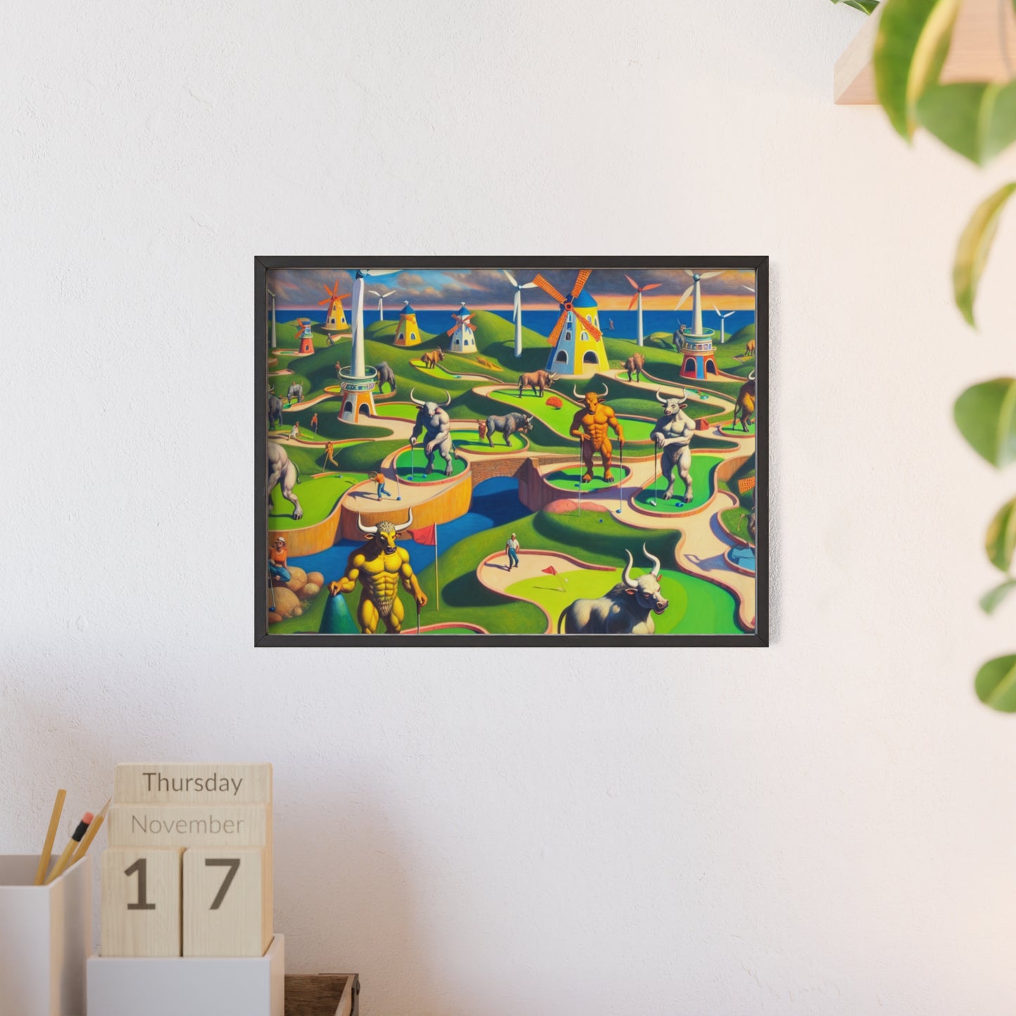 Framed Mini-taur Golf Poster