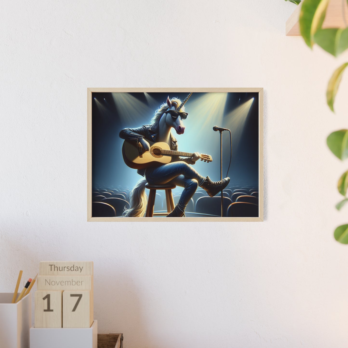 Framed Unicorn Unplugged Poster