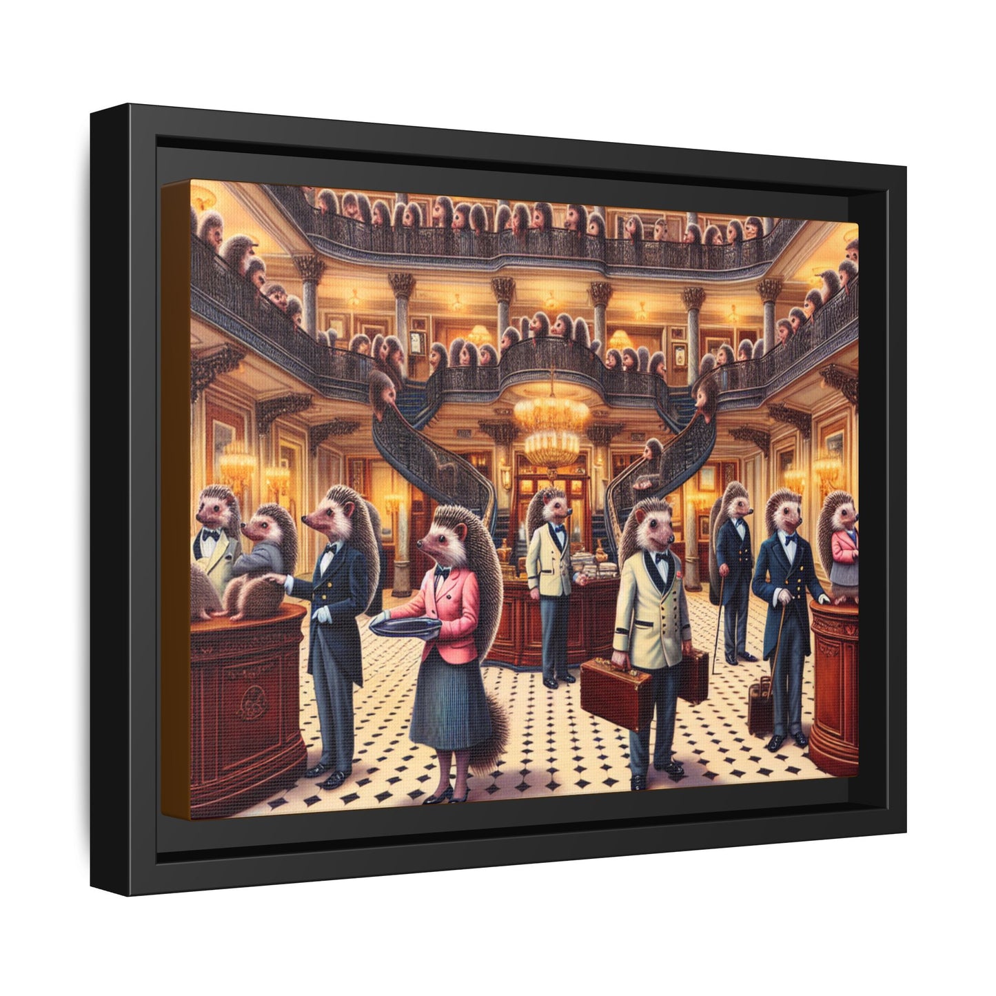 Hedgehog Hotel Canvas, Framed (Multi-color)