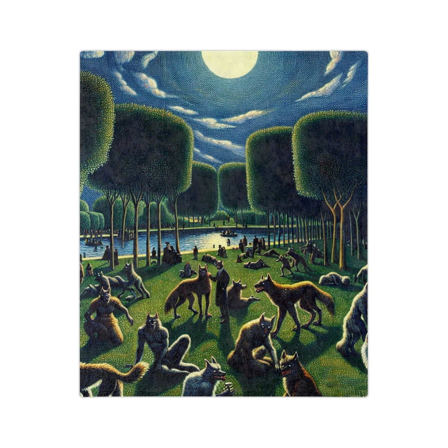 Werewolves at the Waterfront Velveteen Microfiber Blanket