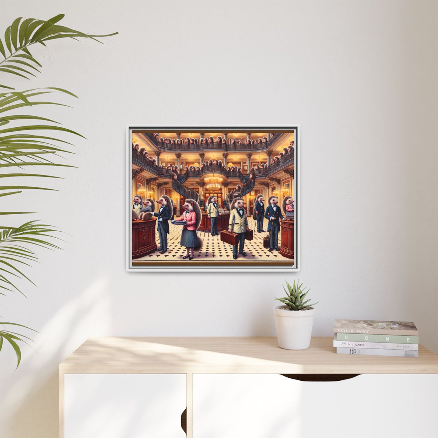 Hedgehog Hotel Canvas, Framed (Multi-color)