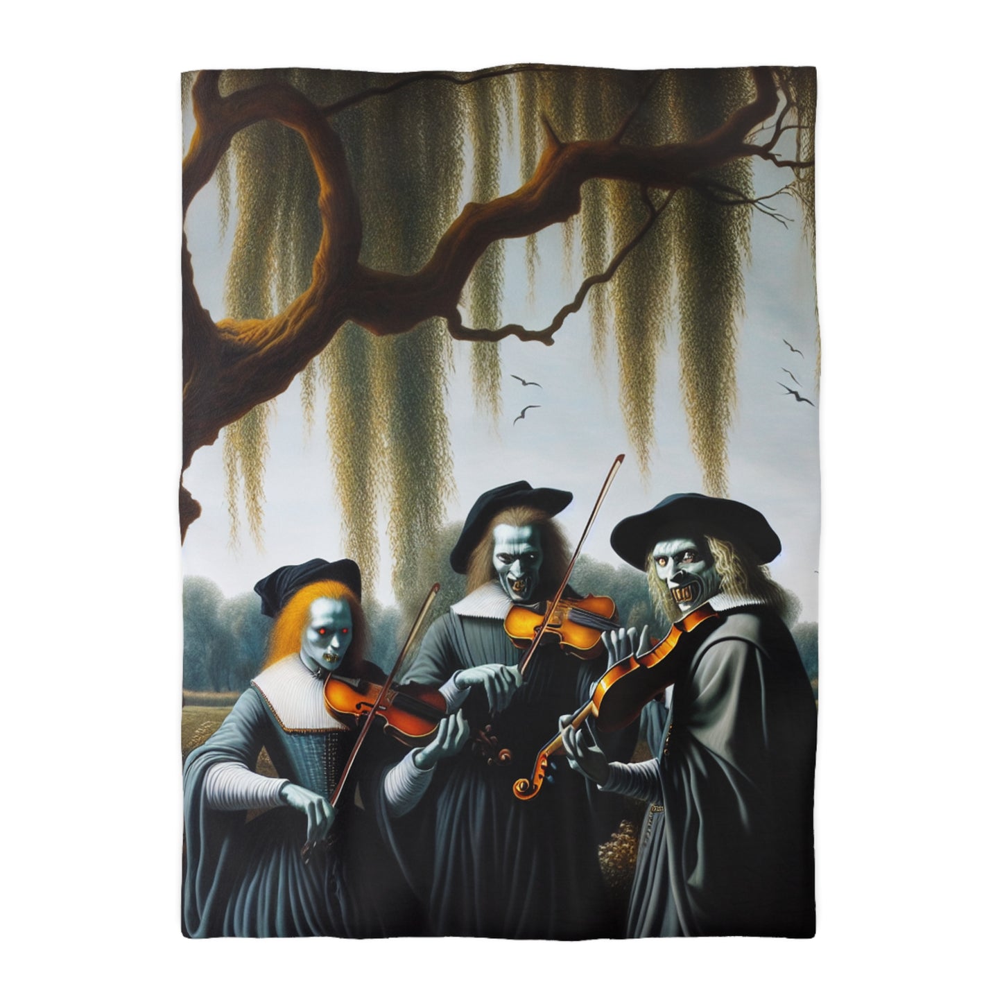 Vermeer's Vampire Violinists Microfiber Duvet Cover