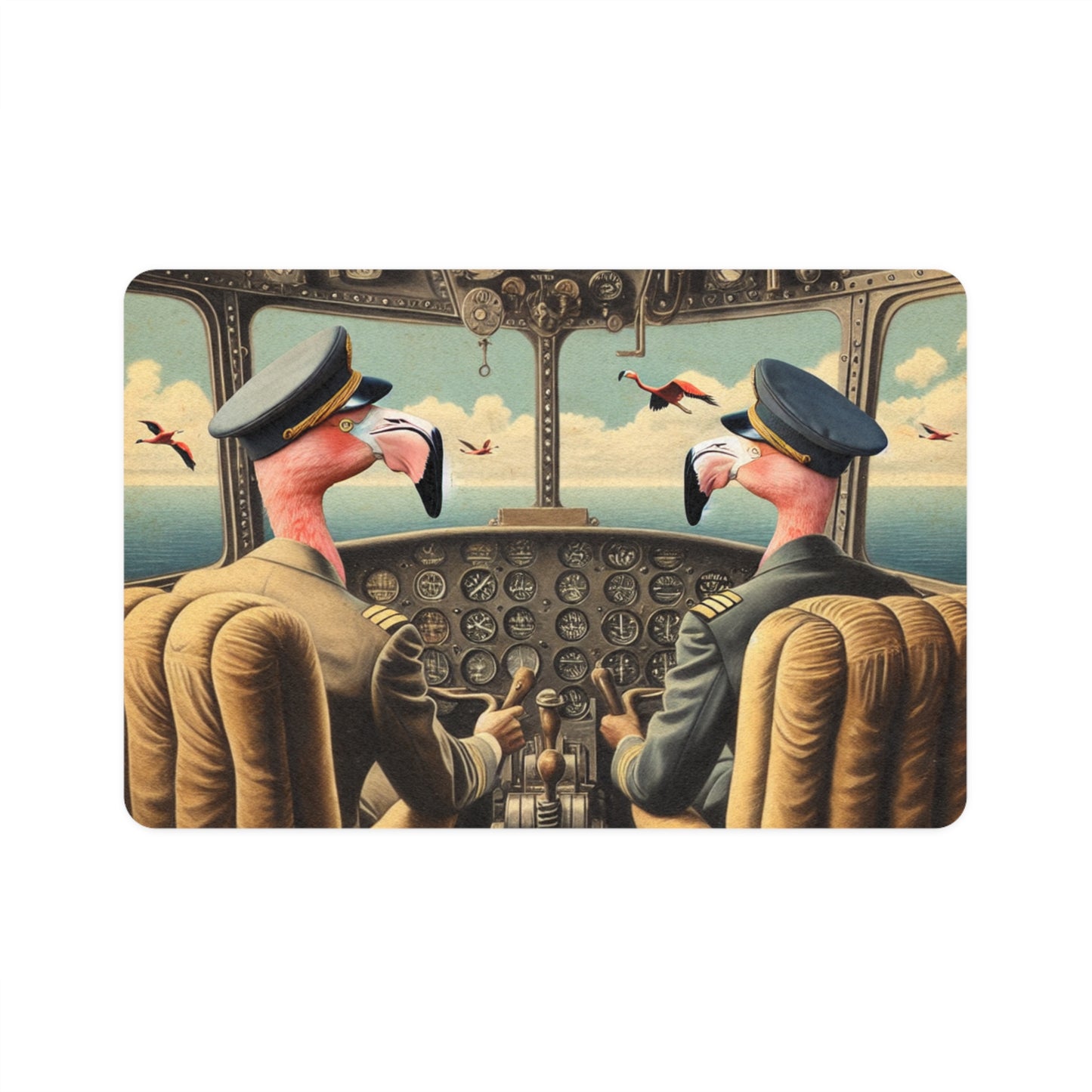 Flamingo Flight Deck Pet Food Mat