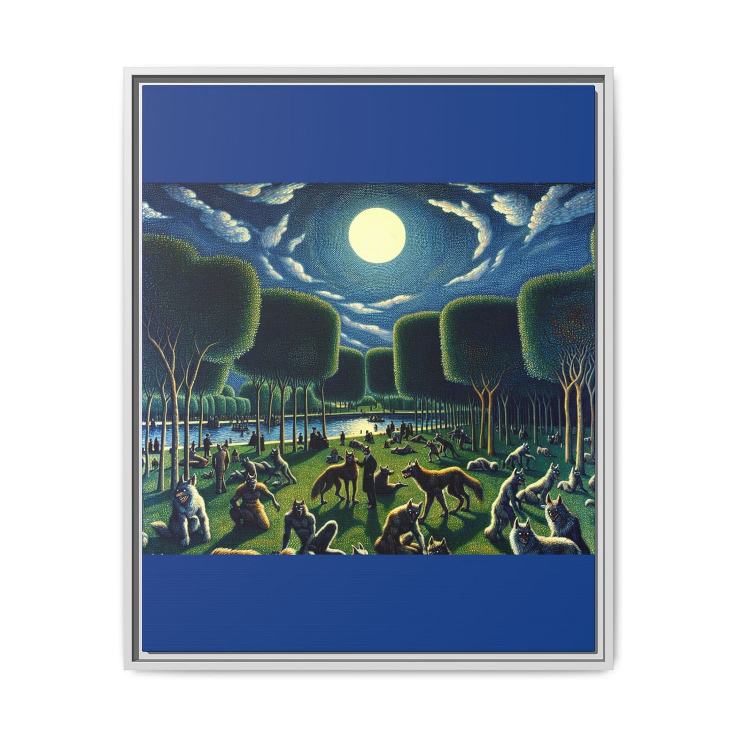 Werewolves at the Waterfront Canvas, Framed (Multi-color)