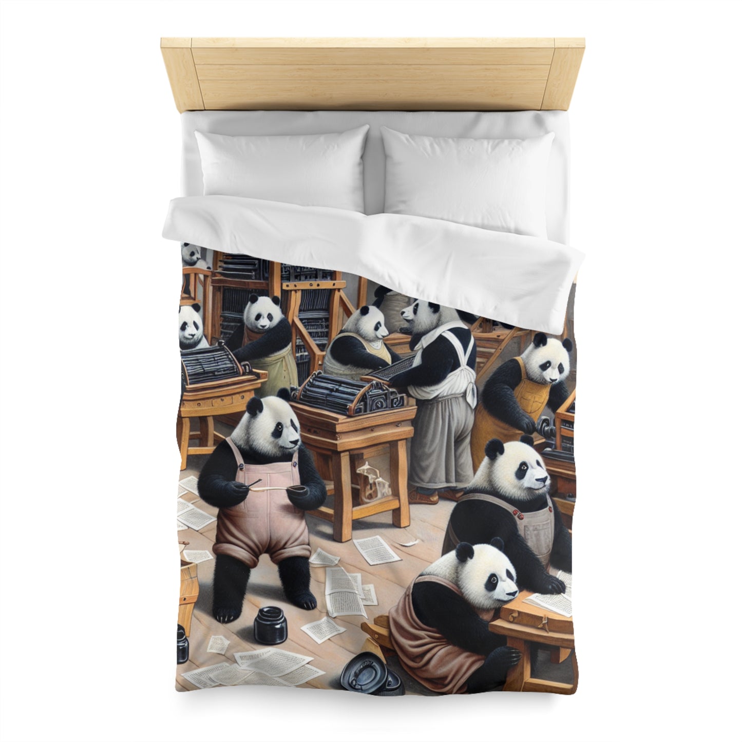 Printing Pandamonium Microfiber Duvet Cover
