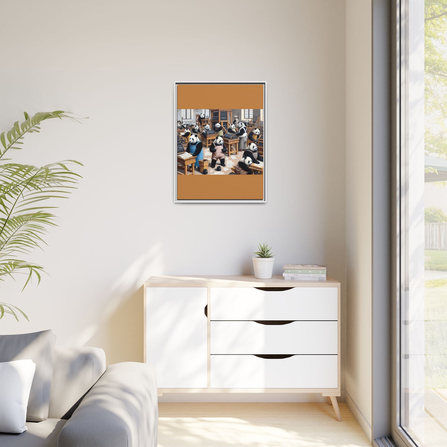 Printing Pandamonium Canvas, Framed (Multi-color)