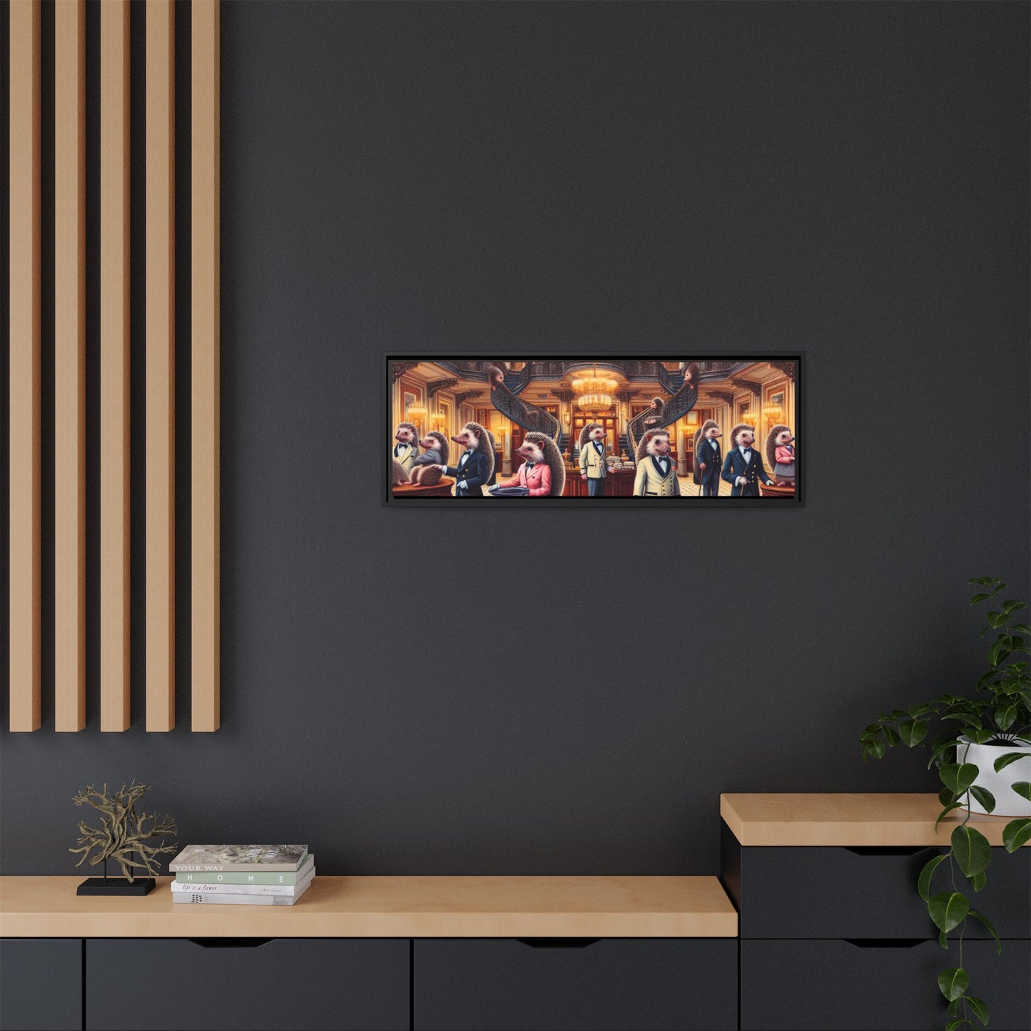 Hedgehog Hotel Canvas, Framed (Multi-color)