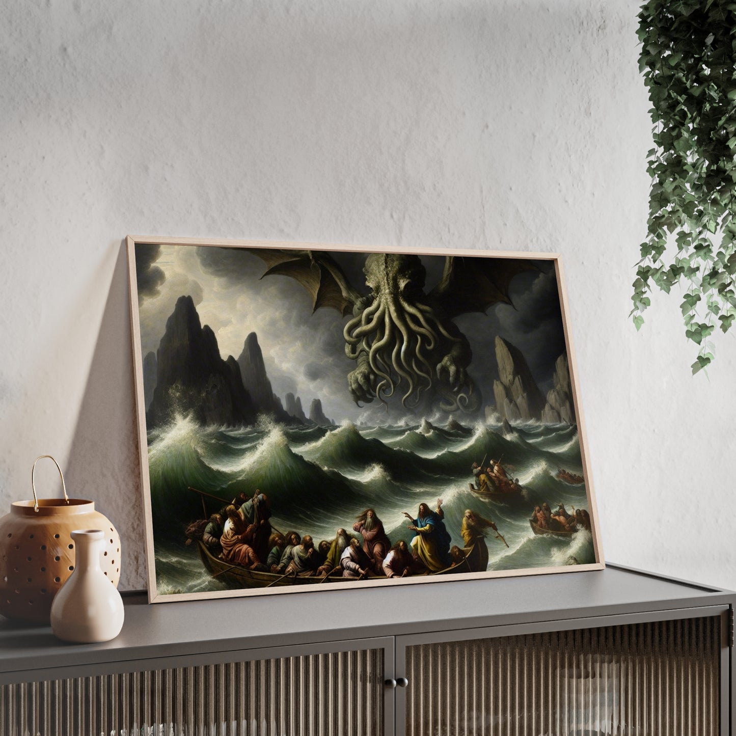 Framed Cthulhu in the Storm Poster
