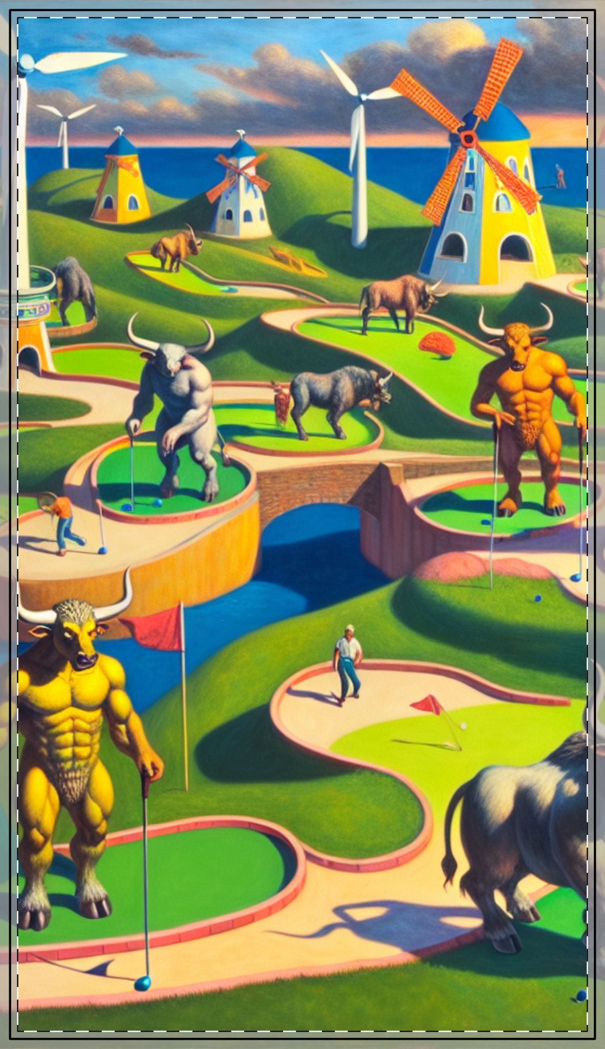 Mini-taur Golf Tablecloth