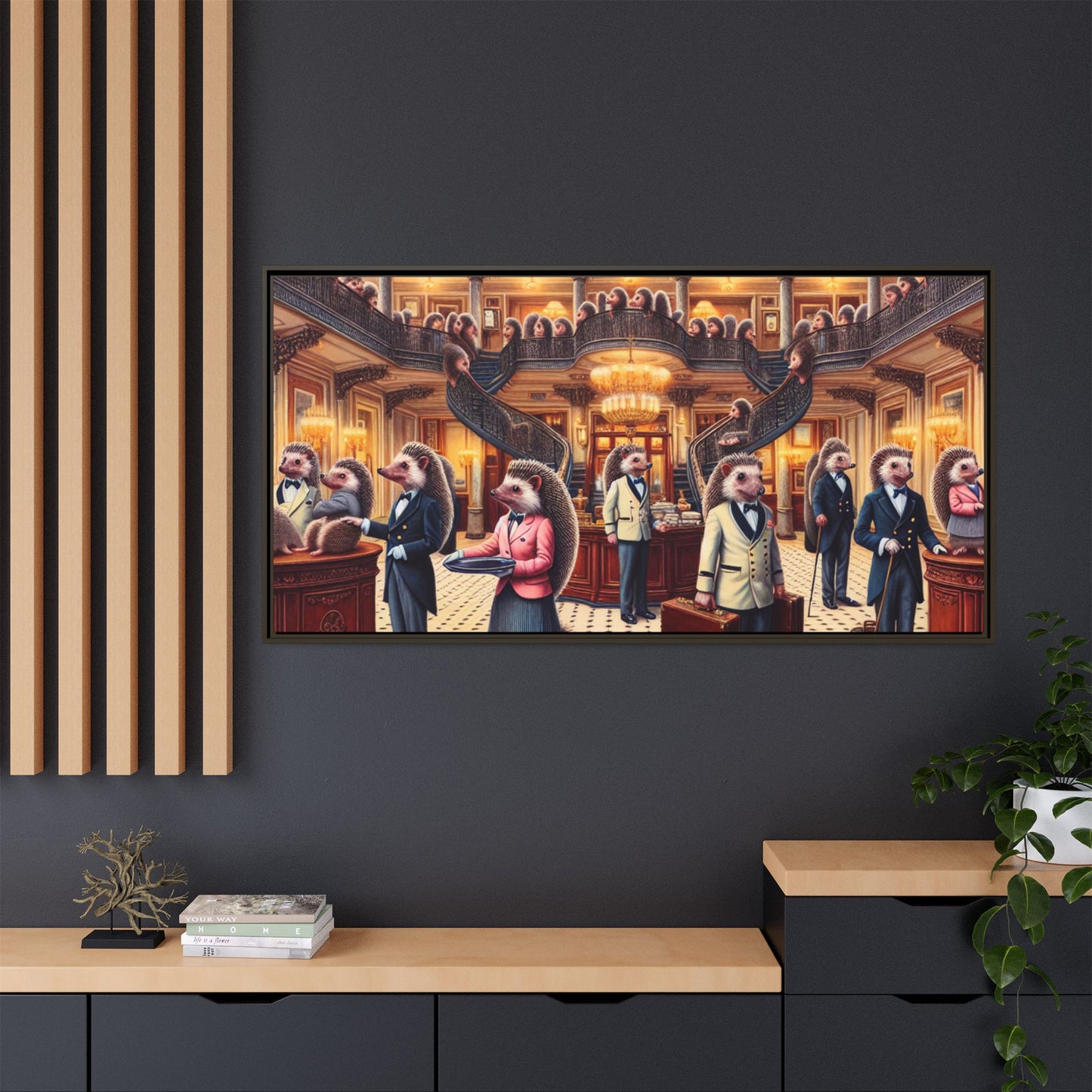 Hedgehog Hotel Canvas, Framed (Multi-color)