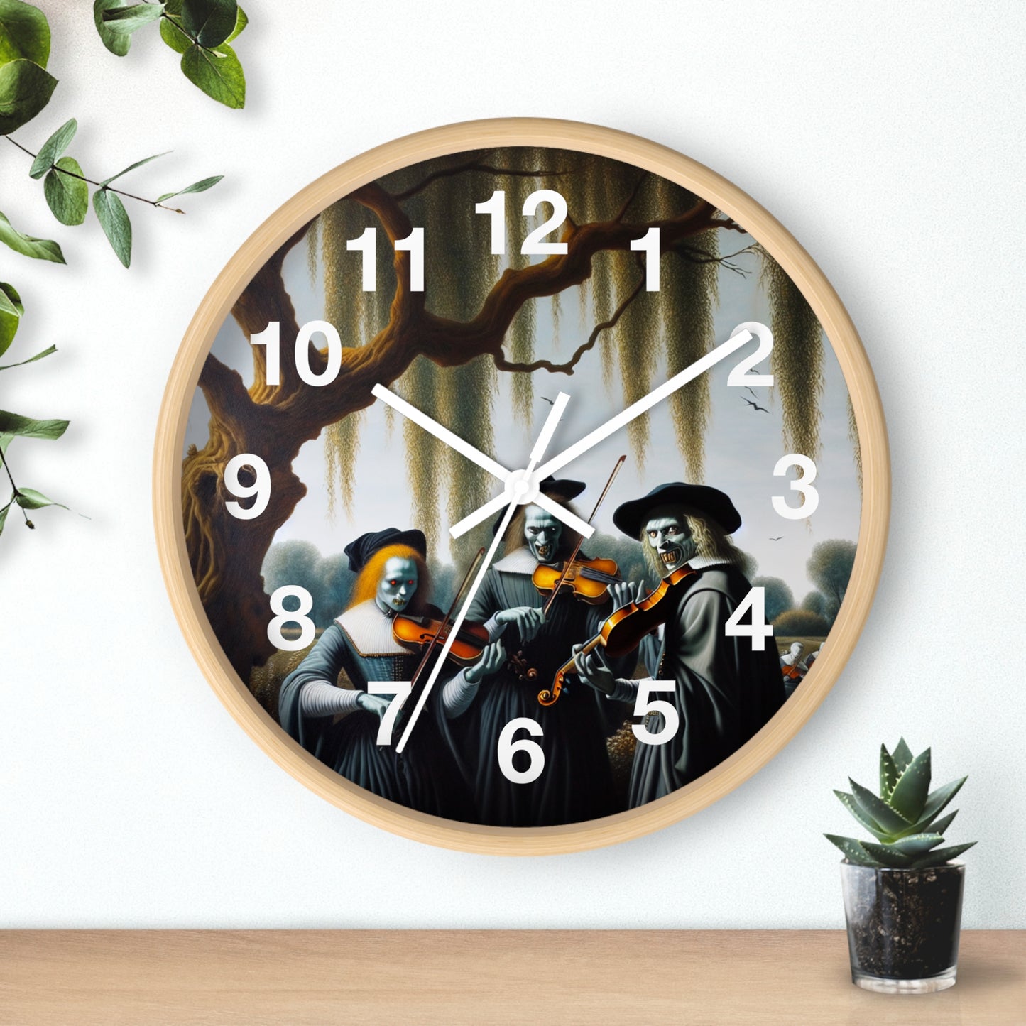 Vermeer's Vampire Violinists Wall Clock