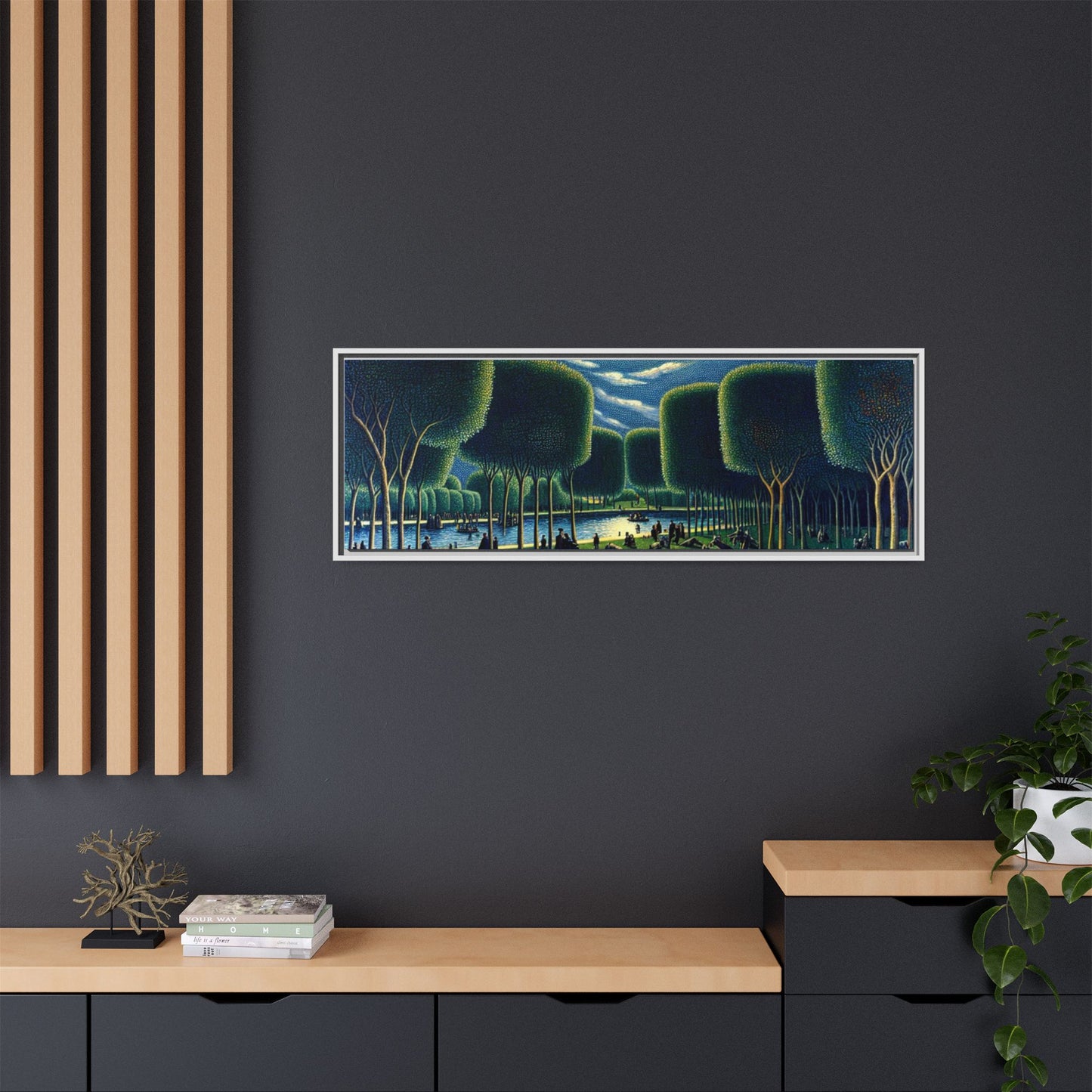 Werewolves at the Waterfront Canvas, Framed (Multi-color)