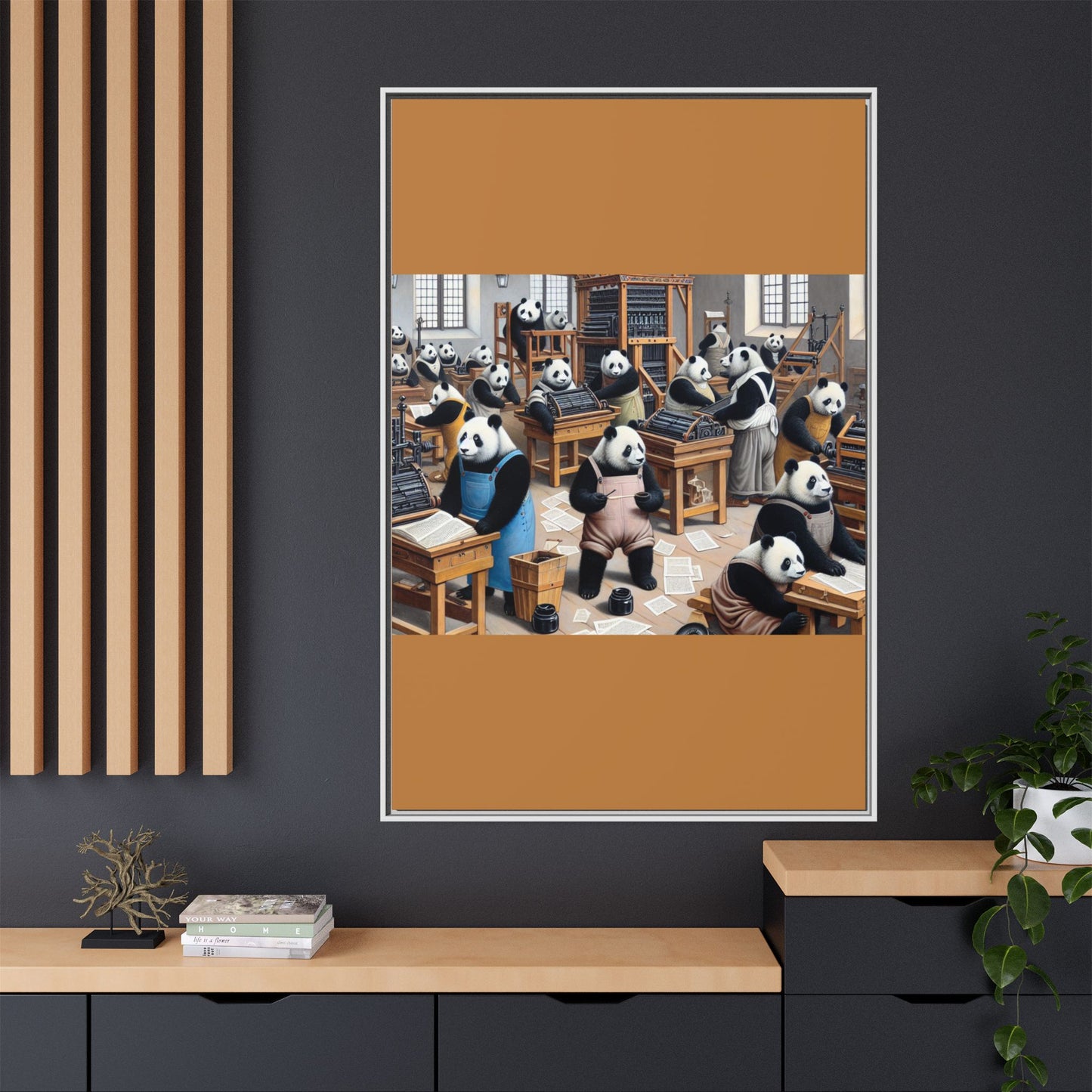 Printing Pandamonium Canvas, Framed (Multi-color)