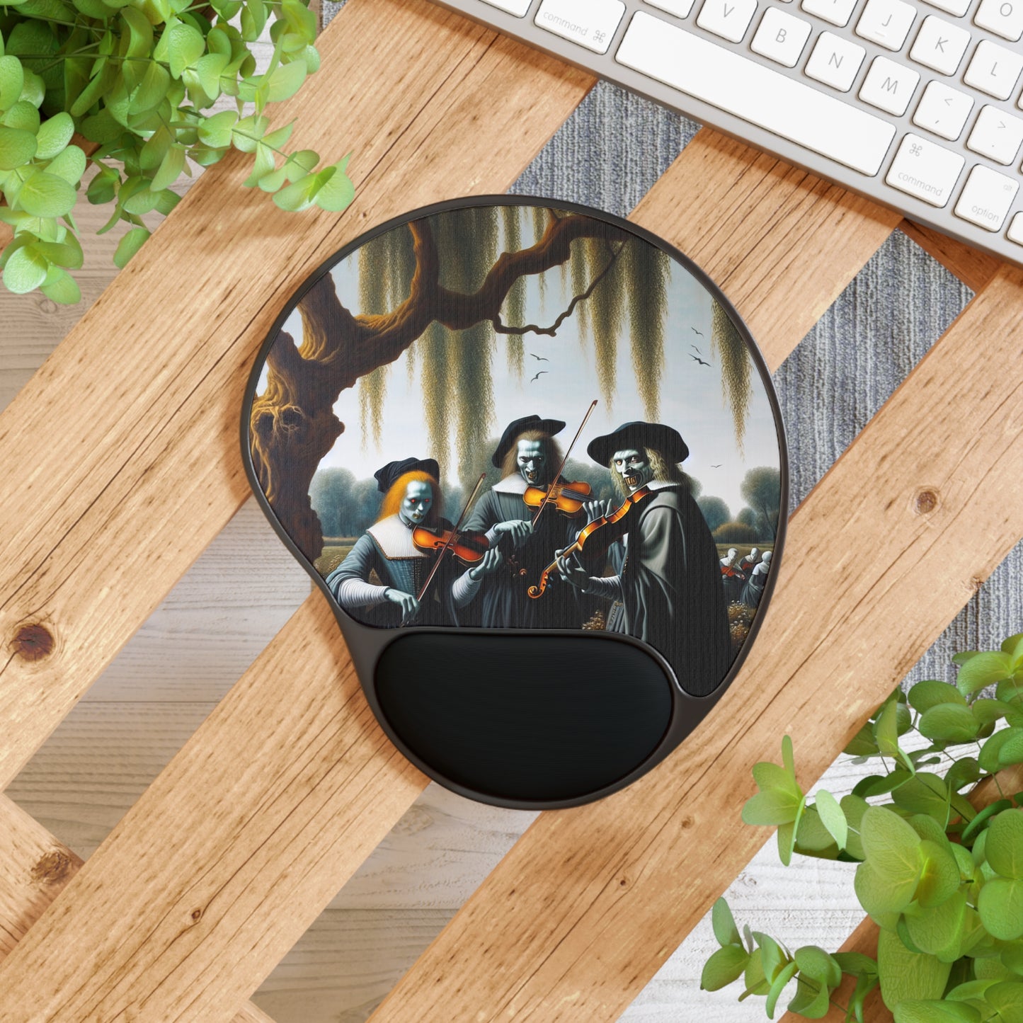 Vermeer's Vampire Violinists Mouse Pad with Wrist Rest