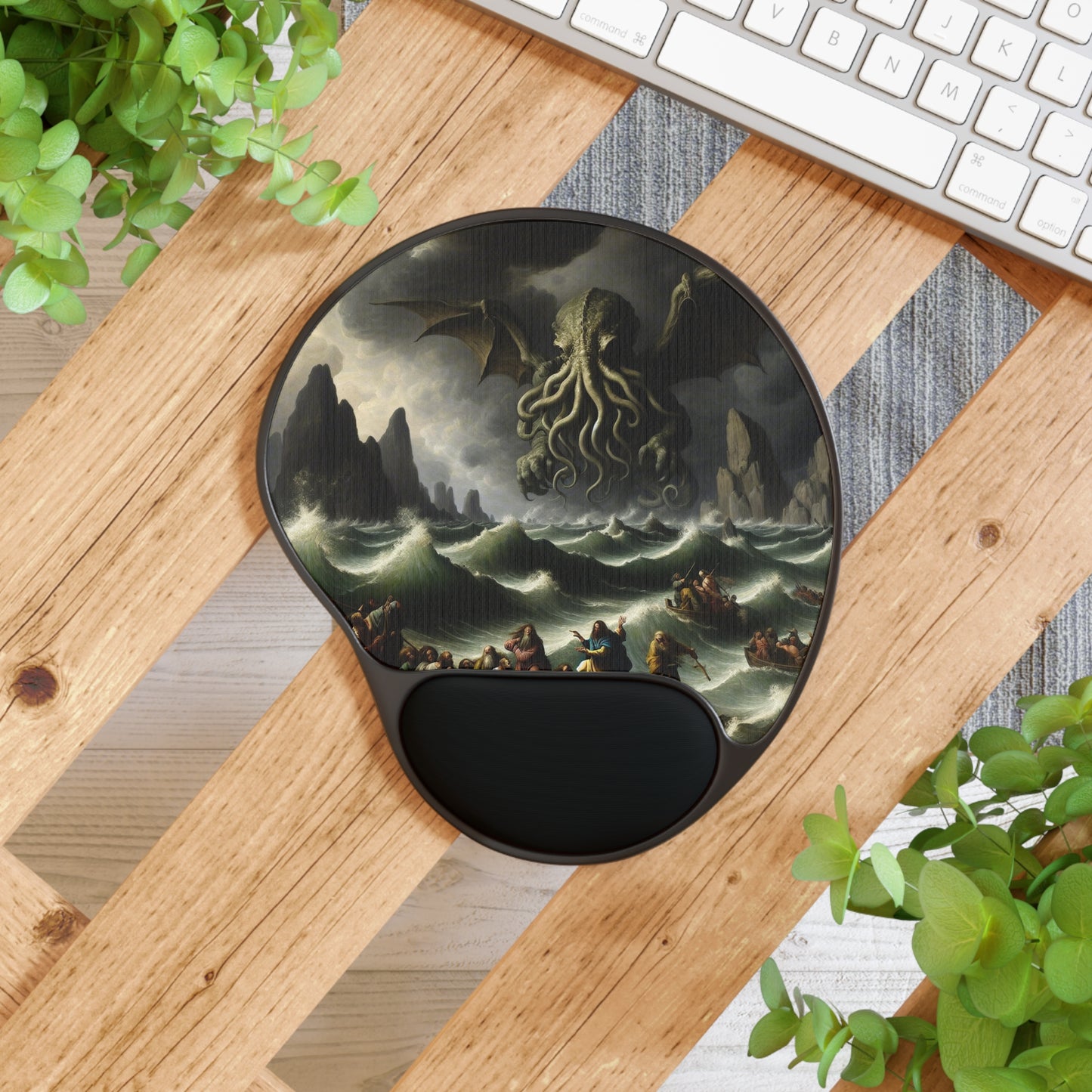 Cthulhu in the Storm Mouse Pad with Wrist Rest